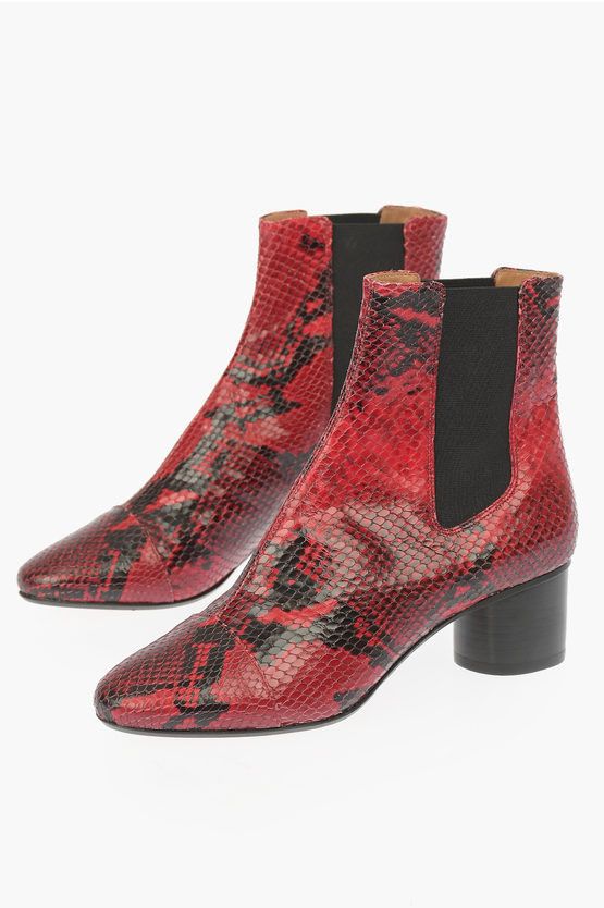 Isabel Marant 5cm snake print leather DANAE Chelsea boots Grailed
