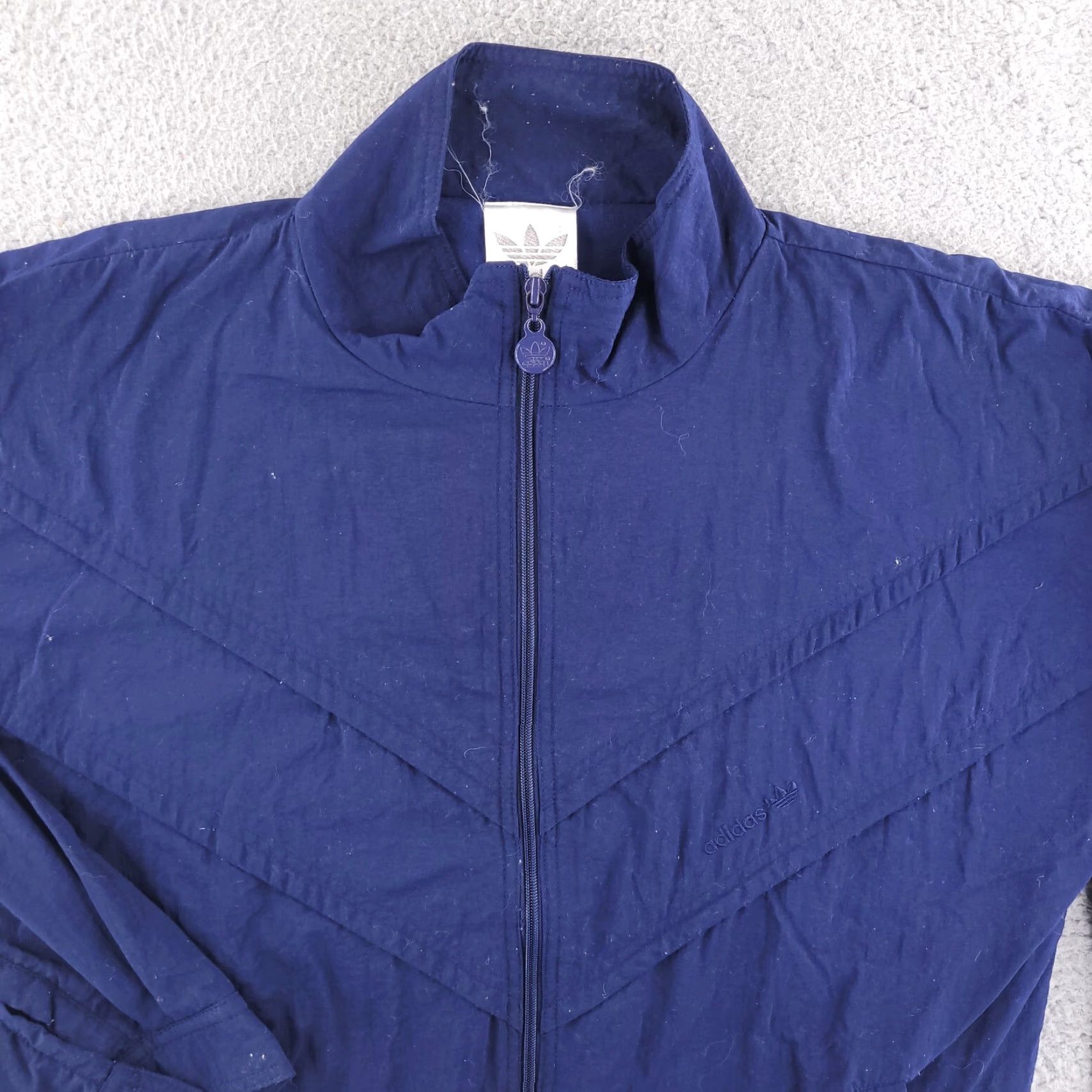 Adidas VINTAGE adidas Track Jacket Mens Large 90s Monochrome Nylon Windbreaker Blue Size US L / EU 52-54 / 3 - 4 Thumbnail