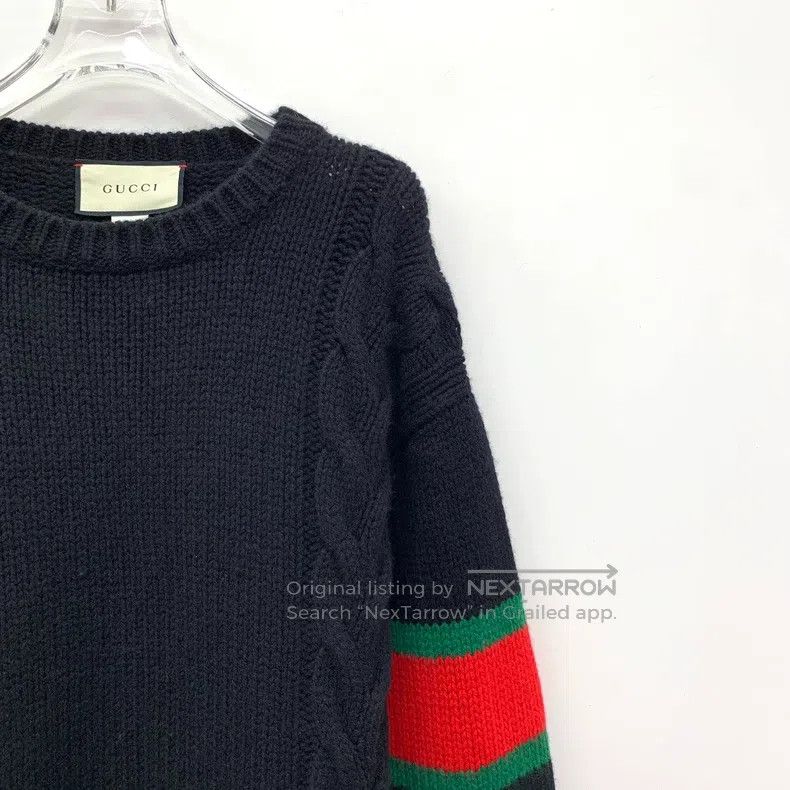 Gucci Gucci Black two-arm striped twisted wool round-neck long-s Size US M / EU 48-50 / 2 - 3 Thumbnail
