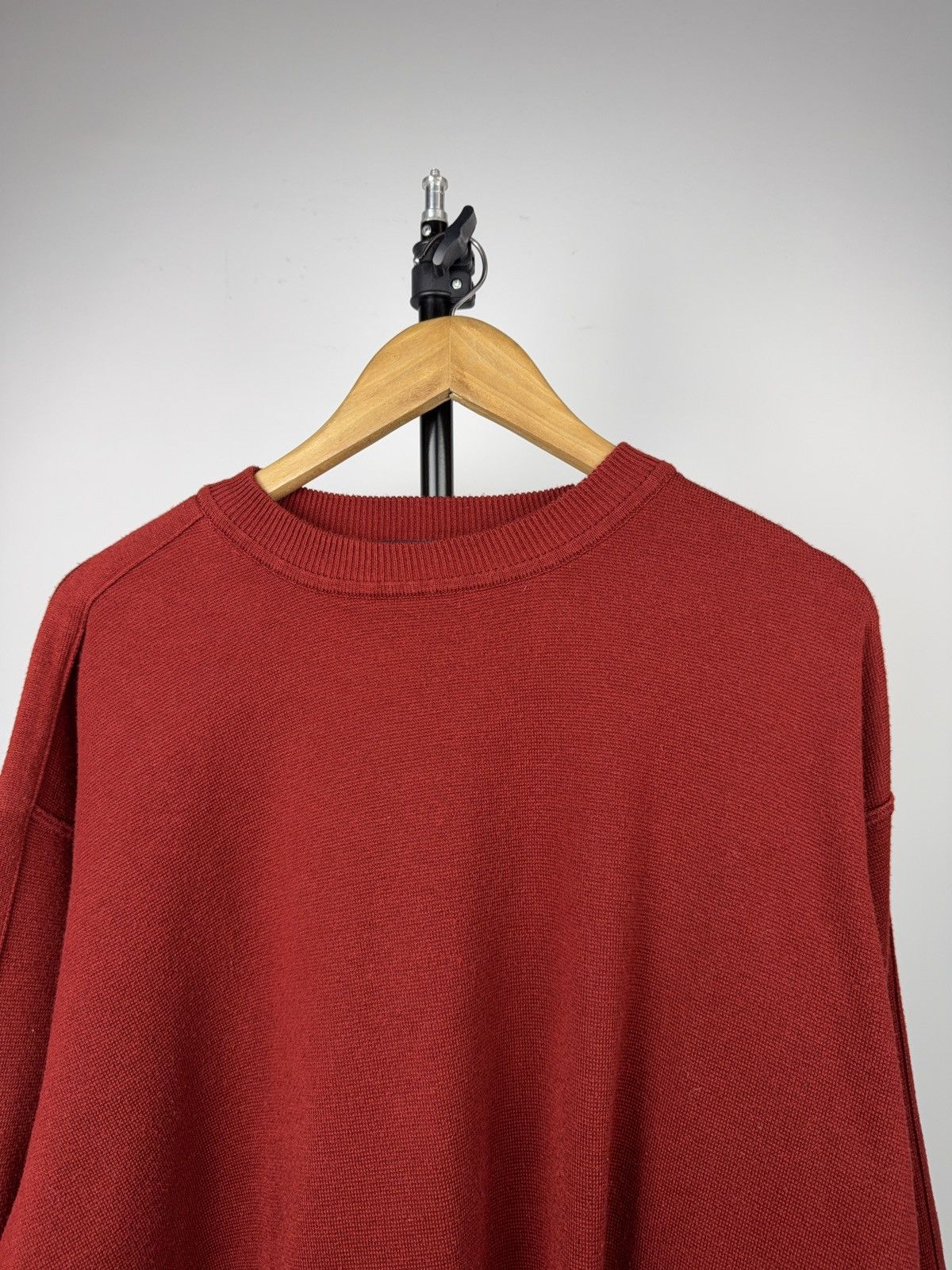 Carlo Colucci Luxury 00s Carlo Colucci Burgundy Knit Sweater Minimalist Size US XL / EU 56 / 4 - 2 Thumbnail