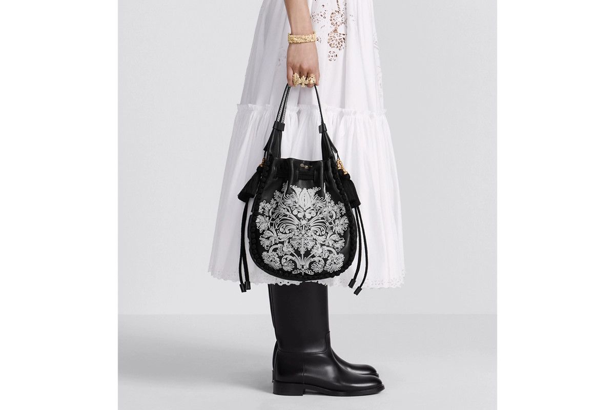 Dior o1bcso1str0226 Size:OS/Hobo Bucket Bag in Black/White Size ONE SIZE - 6 Thumbnail