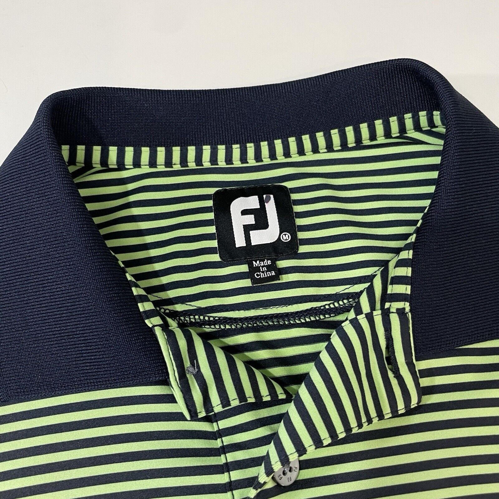Footjoy FJ Footjoy Polo Tour Shirt Men's Striped Blue Green Stretch Size US M / EU 48-50 / 2 - 3 Thumbnail
