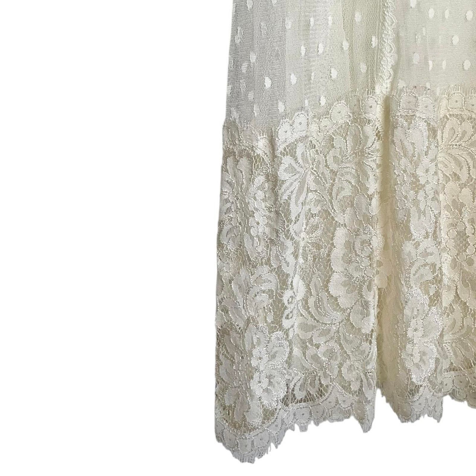 Vintage Deadstock VTG Claire Pettibone sheer lace maxi slip dress Size L / US 10 / IT 46 - 8 Thumbnail