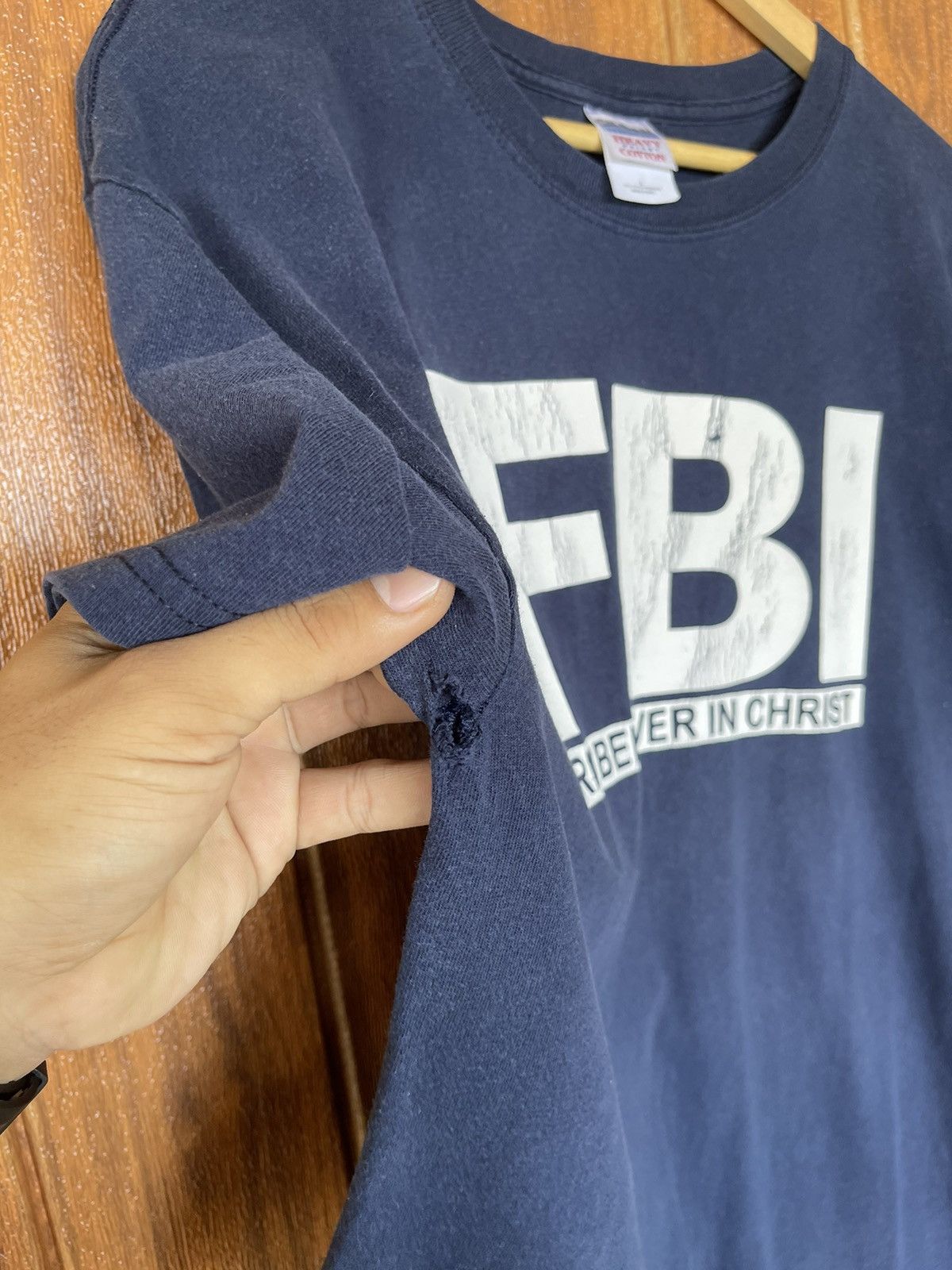 Vintage Vintage y2k🔥FBI🔥Firm Believer In Christ Faded Black Tee Size US L / EU 52-54 / 3 - 5 Thumbnail
