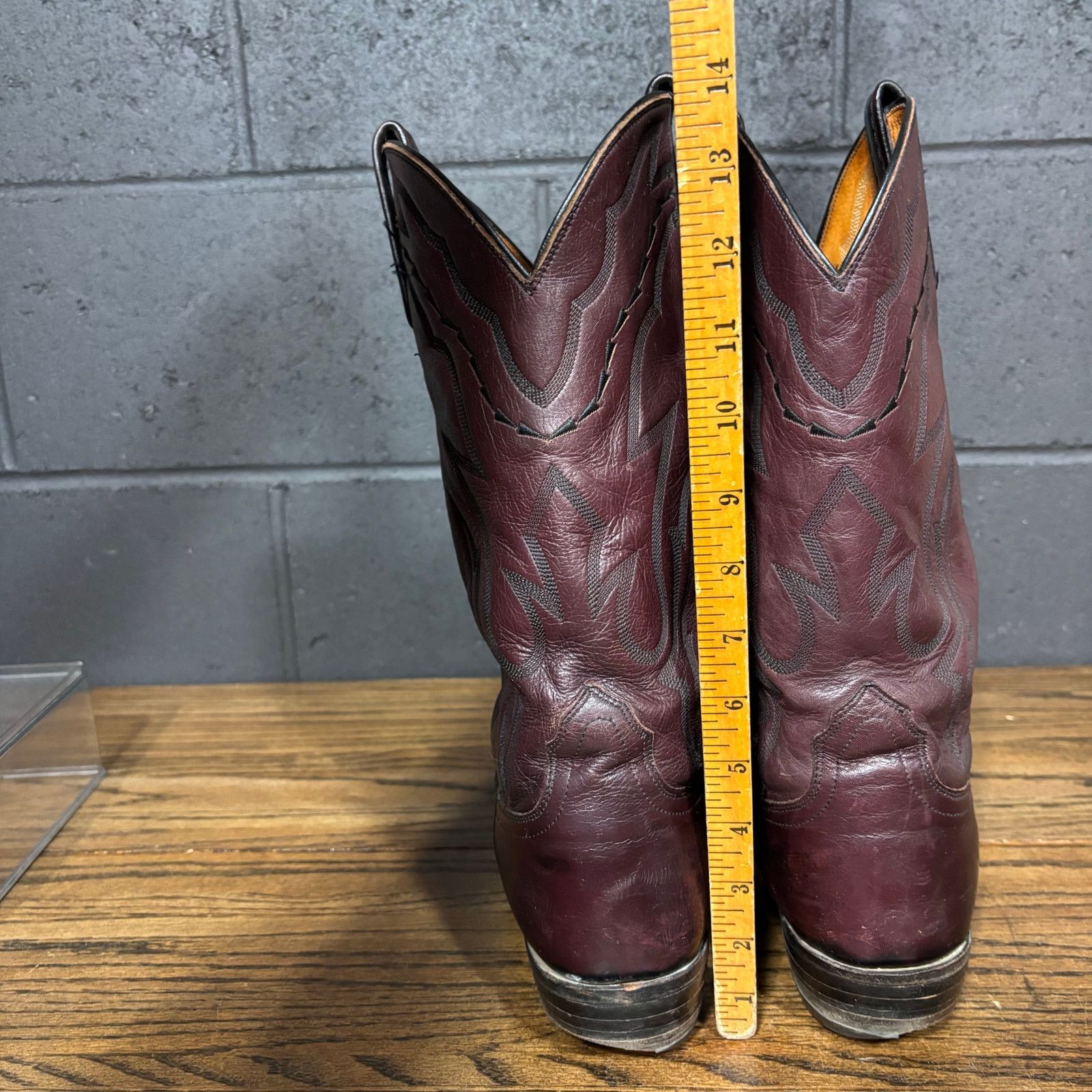Lucchese Lucchese 2000 Black Cherry Leather Western Boots Men’s 10 2E Size US 10 / EU 43 - 5 Thumbnail