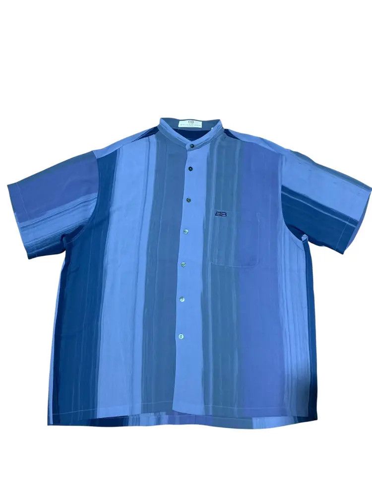 Balenciaga Vintage Balenciaga mandarin crinkle shirt Size US XL / EU 56 / 4 - 1 Thumbnail