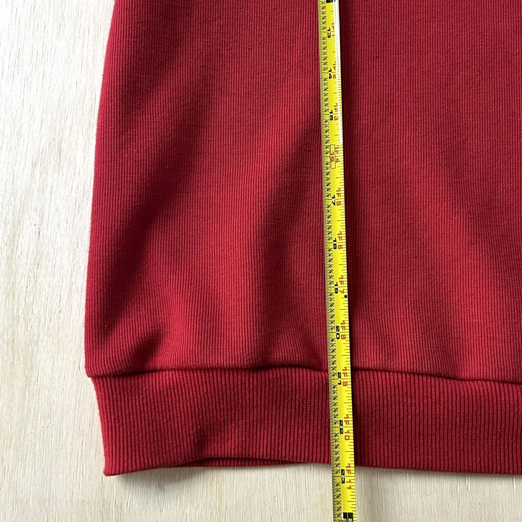 Vintage Alfred Dunner Womens Large Red Floral Embroidered Zip Long Sleeve Polo Shirt Size L / US 10 / IT 46 - 4 Thumbnail