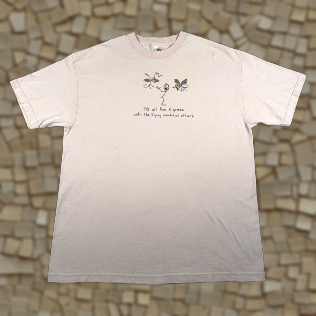 AAA VINTAGE Flying Monkeys Shirt Adult XL Gray AAA T-Shirt Mens Cute Humor Y2K Size US XL / EU 56 / 4 - 1 Thumbnail