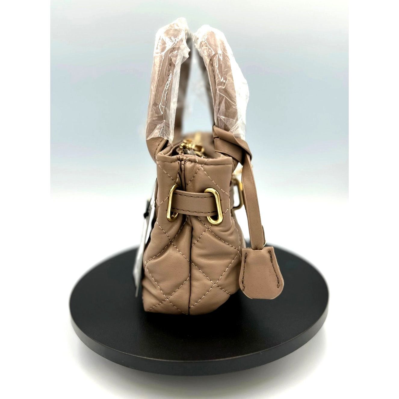 Badgley Mischka Badgley Mischka Mini Diamond Quilted Tote - Taupe Size ONE SIZE - 4 Thumbnail