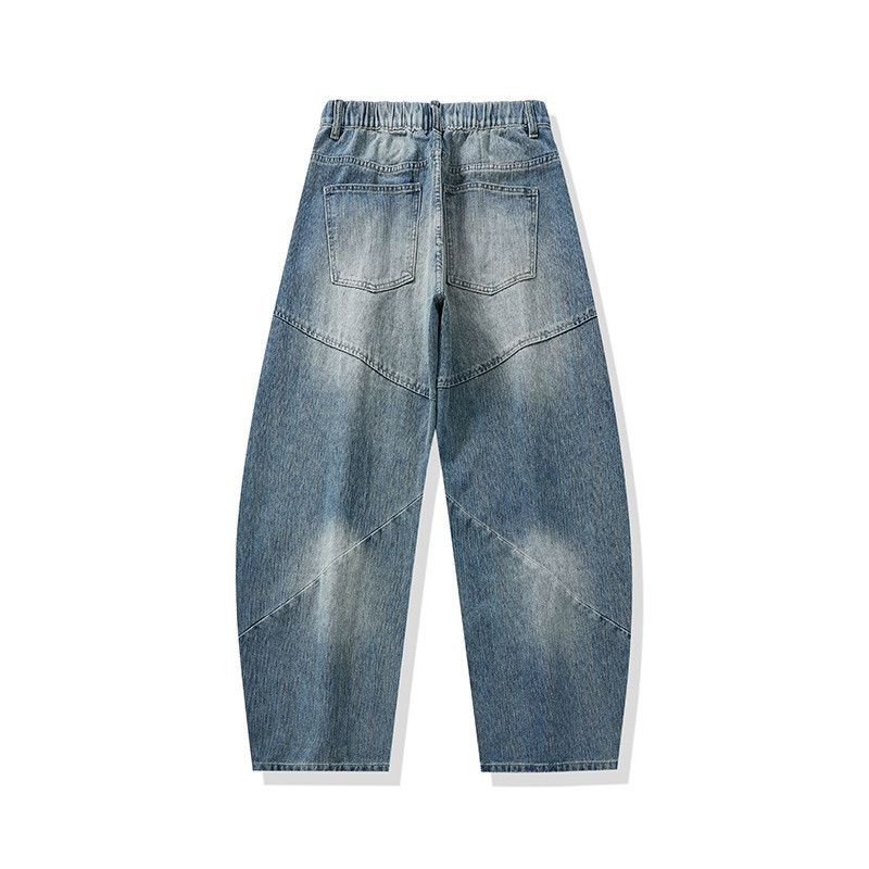 Jean American street men's retro patchwork casual curved jeans Size US 32 / EU 48 - 2 Thumbnail