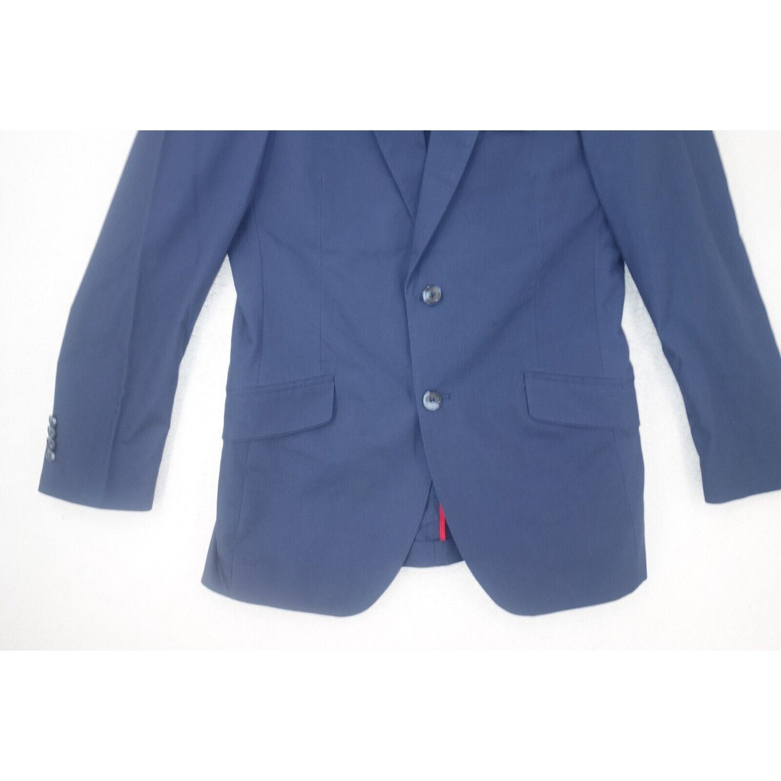 Other NEW Kroon Irons Blue Poplin Lined Suit Jacket & Pants Size 36R - 6 Thumbnail
