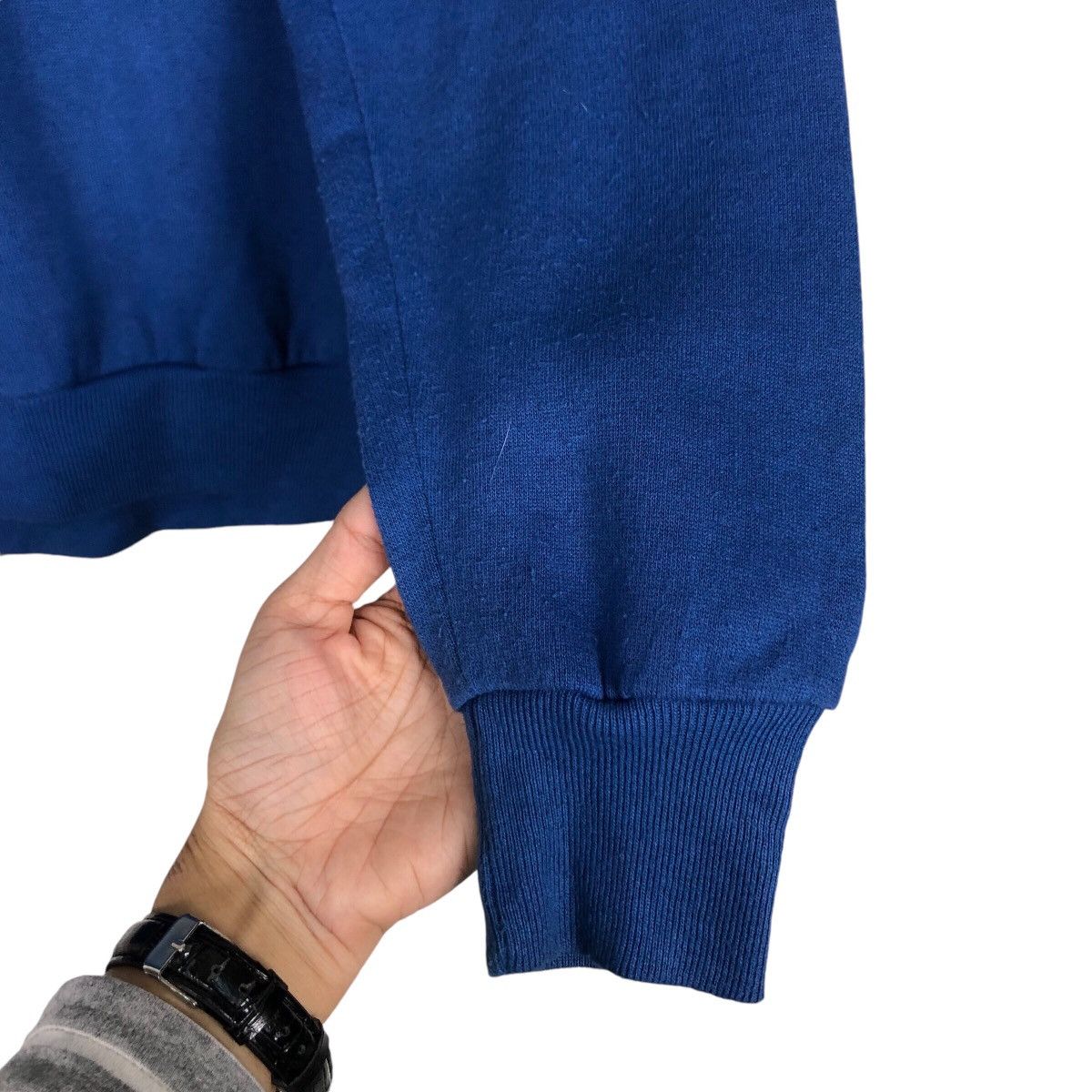 Japanese Brand × Jerzees × Vintage Vintage Portable Three Stand Sweatshirt Rare 90s Blue Size US S / EU 44-46 / 1 - 9 Thumbnail