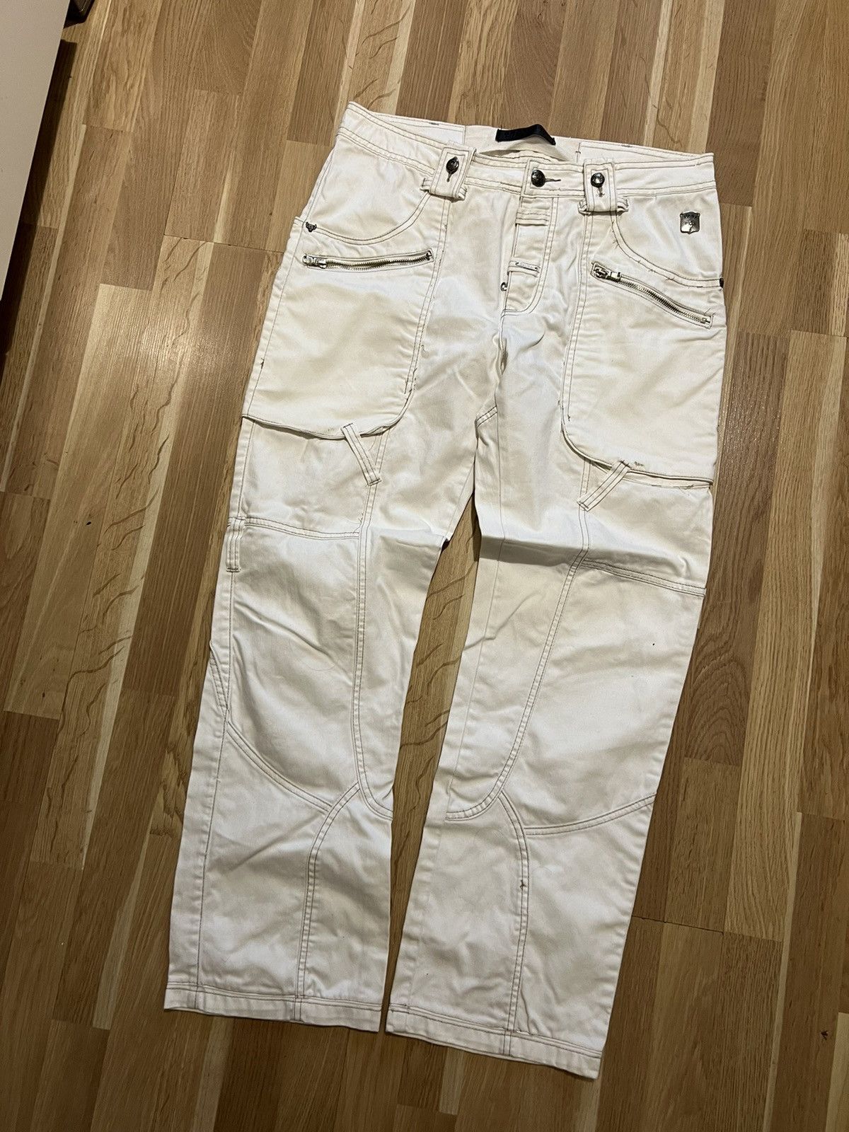 Hysteric Glamour × Japanese Brand × Vintage VINTAGE JUNYA WATANABE BALENCIAGA STYLE CARGO PANTS WHITE Size US 34 / EU 50 - 3 Thumbnail