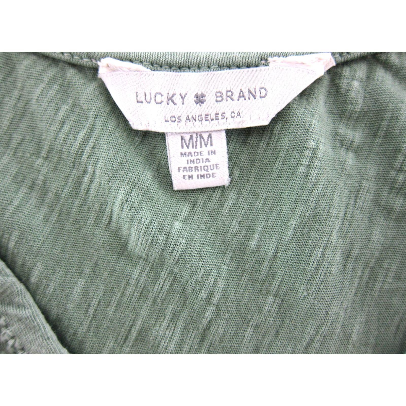 Lucky Brand Lucky Brand Blouse Shirt Womens M Green 100% Cotton Jersey Long Sleeve V-Neck Button Down Tunic Casual/Business/Formal .. Size M / US 6-8 / IT 42-44 - 3 Thumbnail