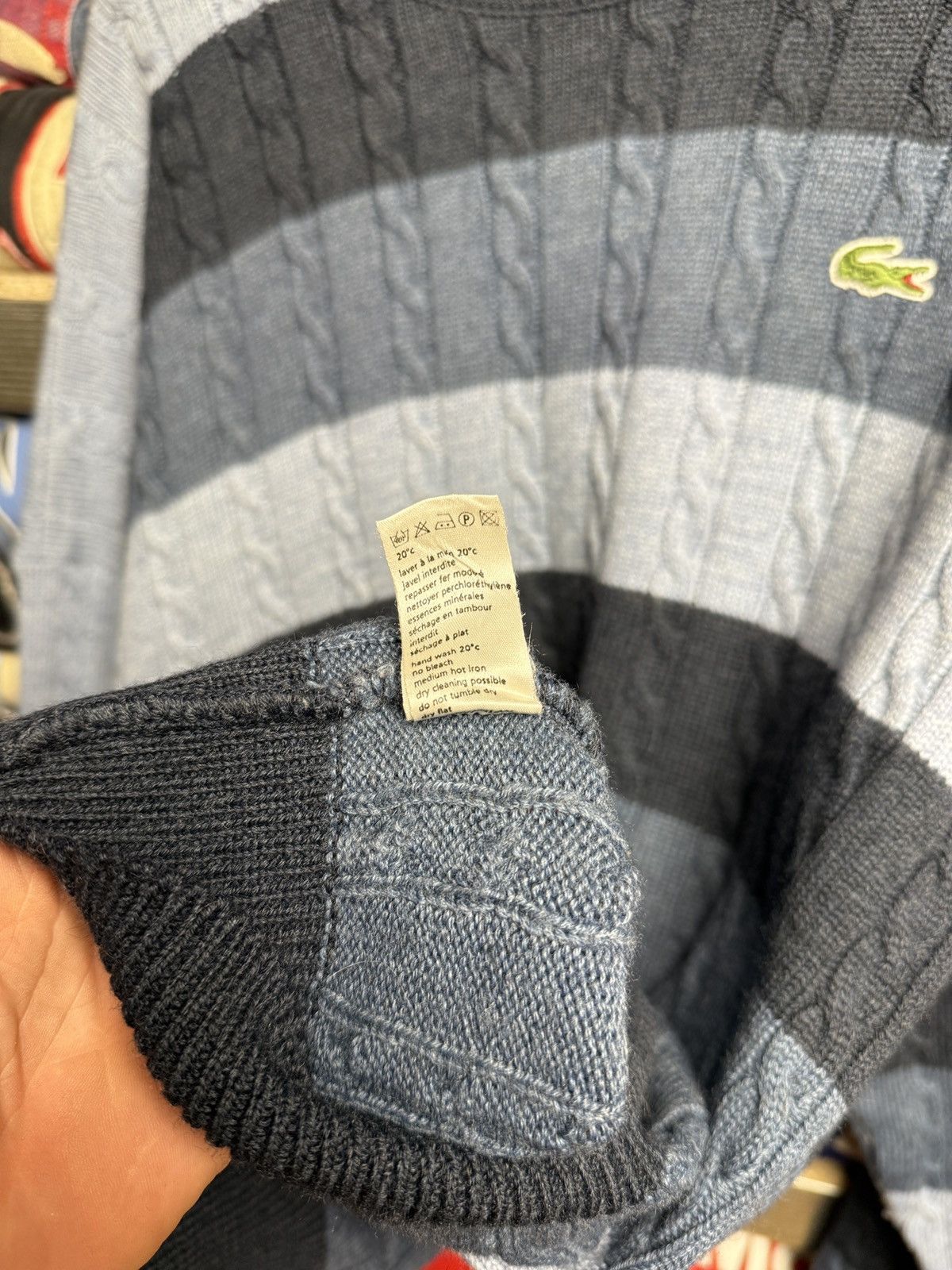 Lacoste × Vintage Vintage Lacoste Chemise Wool Sweater Knit Y2K Striped 90s Size US L / EU 52-54 / 3 - 7 Thumbnail