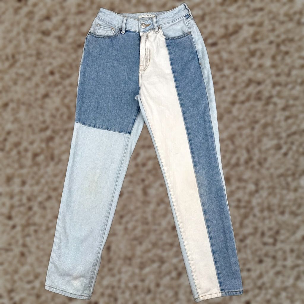 Pacsun Pacsun Jeans Women 24 Blue Denim Skinny Leg Mid Rise Patchwork 100% Cotton Size 42" / US 20 - 1 Thumbnail