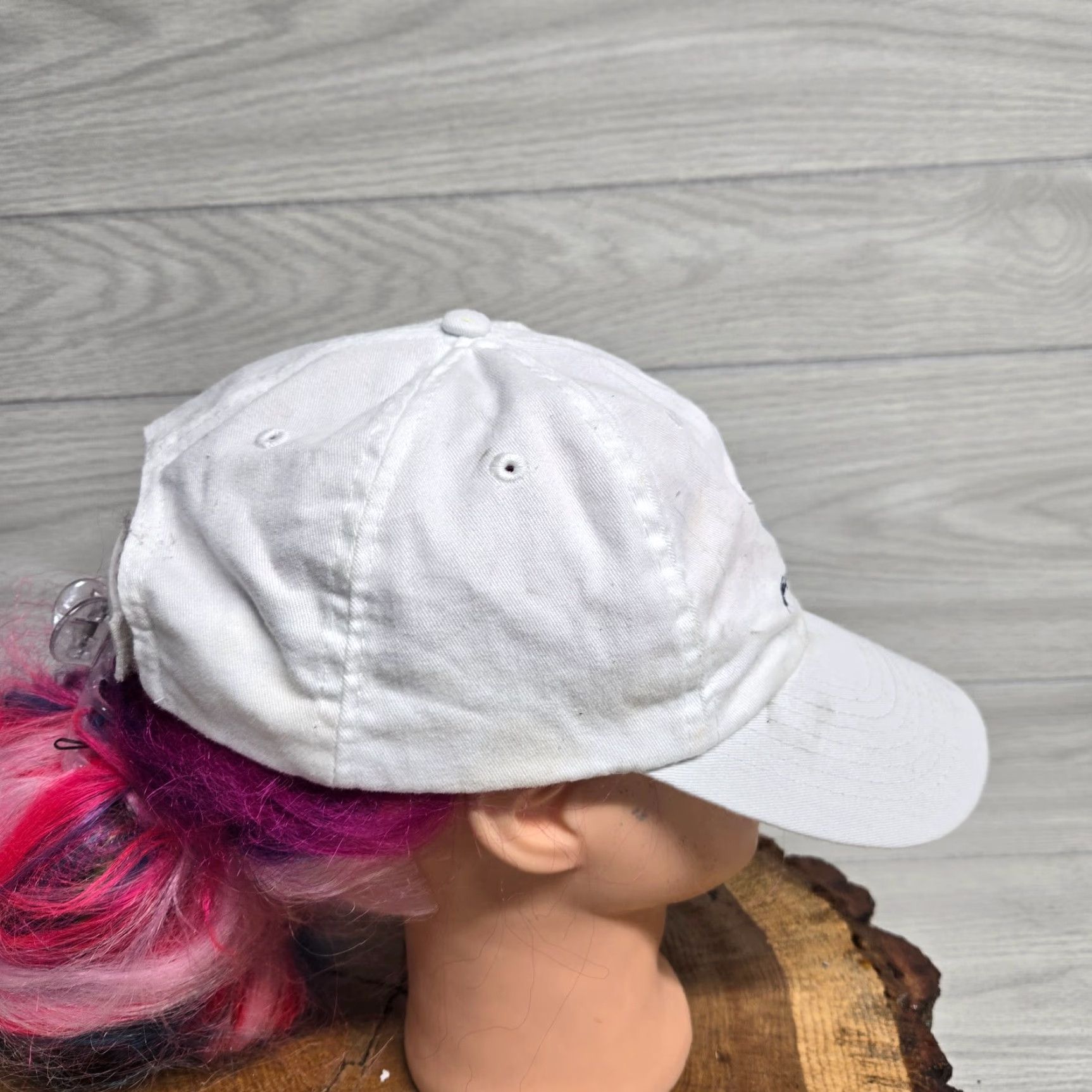 Vintage Myrtle Beach South Carolina White Gray Hat Cap Adjustable Hat Women Myrtle Beach Adjustable White Gray Cap Size ONE SIZE - 2 Thumbnail