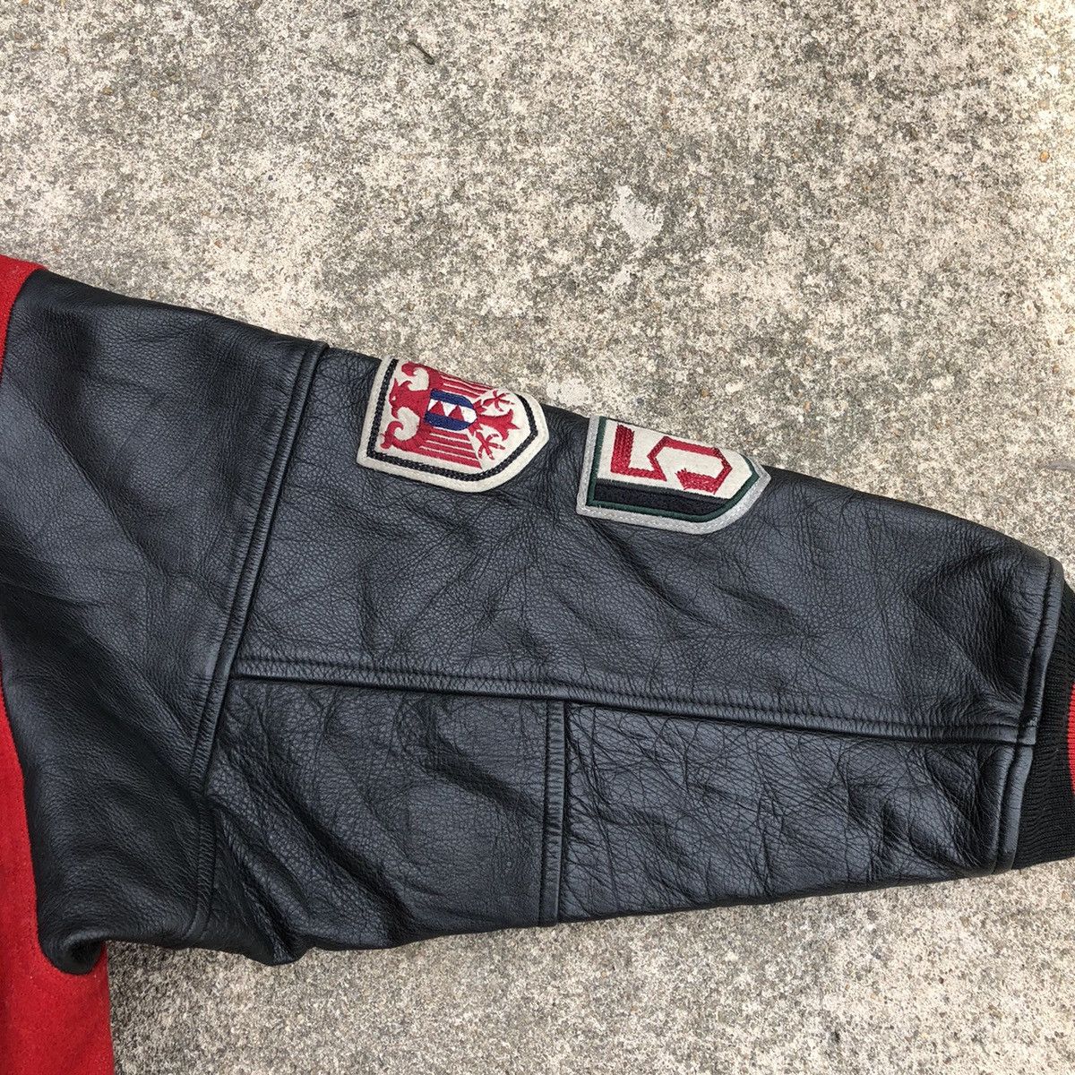 Japanese Brand 🔥Grailed🔥🇯🇵Posh Boy Sleeves Leather Wool Heavy Varsity Jacket Size US XL / EU 56 / 4 - 13 Thumbnail