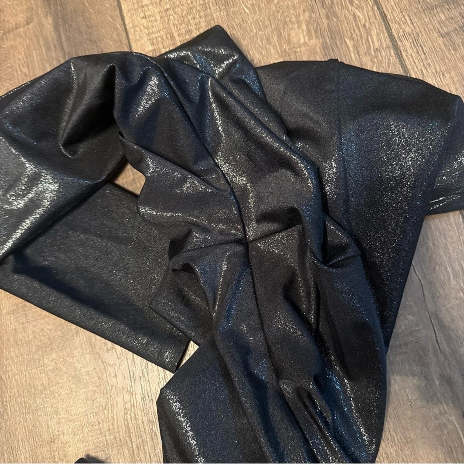 Other Emily Hsu Designs Shimmer Black Leggings Size 28" / US 6 / IT 42 - 7 Thumbnail