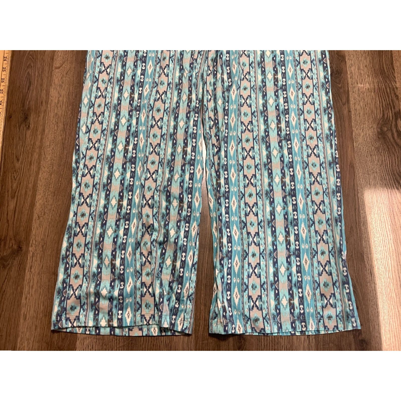 Vintage D&Co. Pants Women's XS Tall Blue Ankle Aztec Western Size 26" / US 2 / IT 38 - 3 Thumbnail