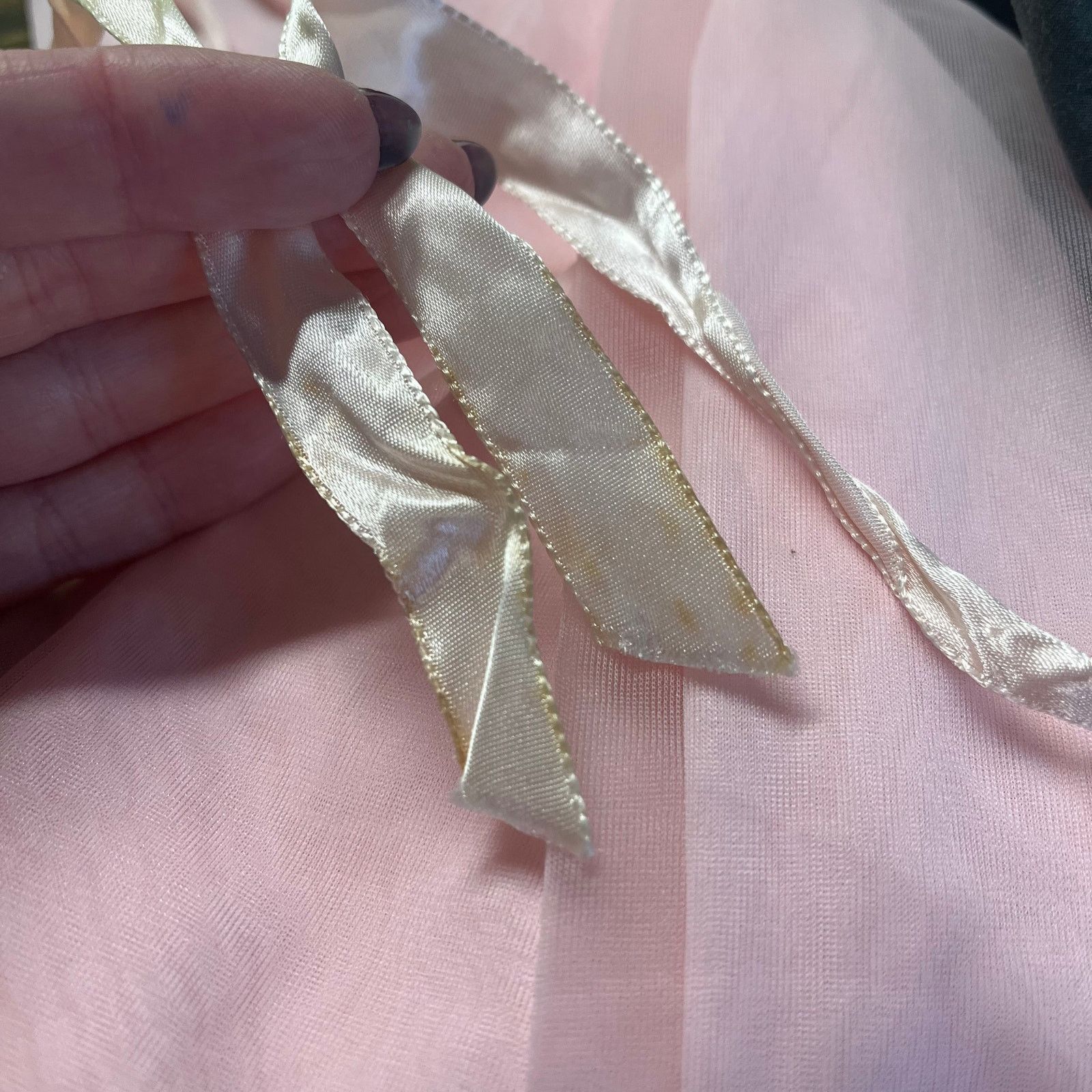 Other Pastel Pink 1960s Coquette Embroidered Nightgown Sheer Dress Size S / US 4 / IT 40 - 8 Thumbnail