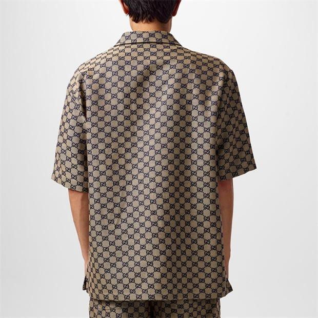 Gucci GUCCI Gg Linen Blend Canvas Shirt Size US M / EU 48-50 / 2 - 4 Thumbnail