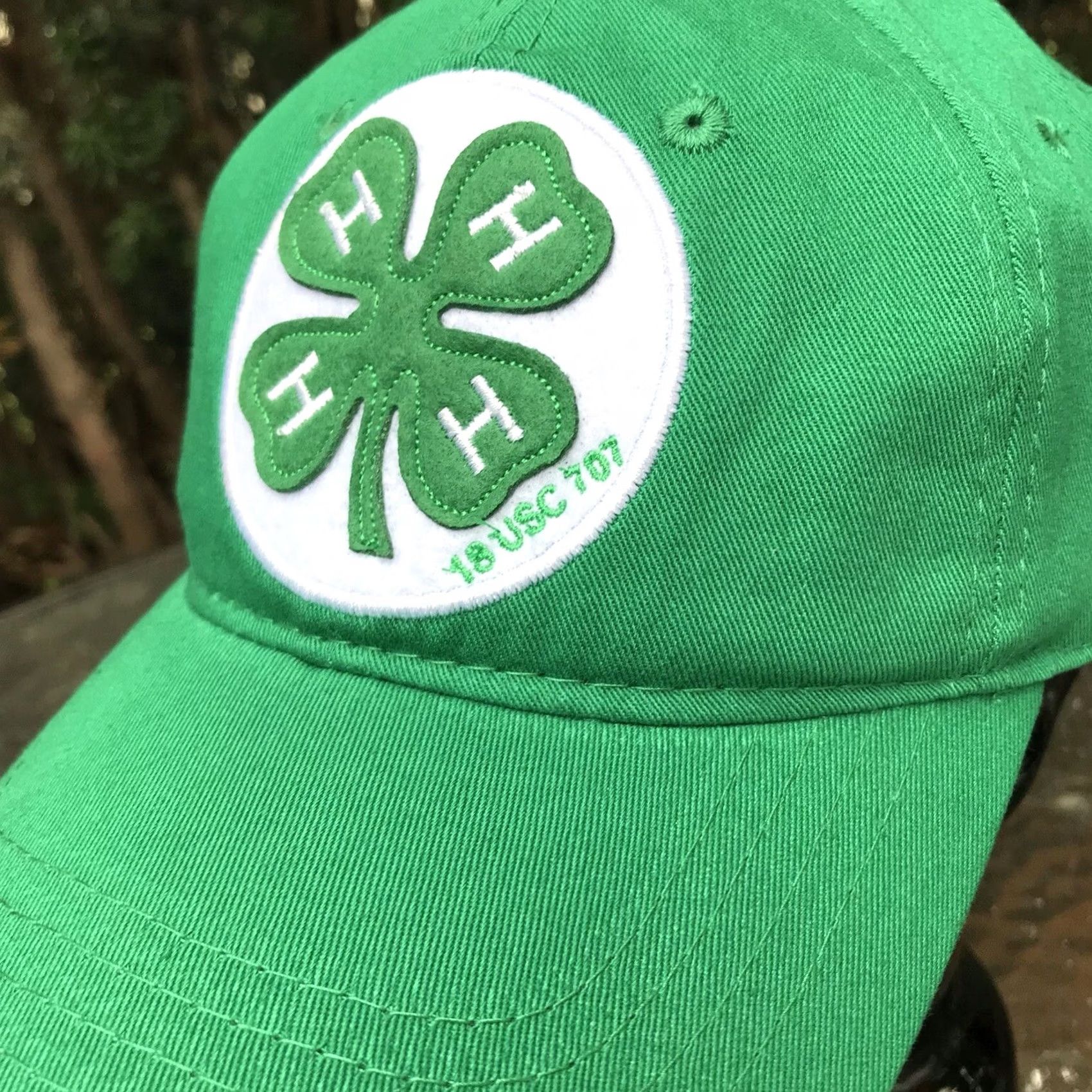 Vintage Bretmor Headwear Baseball Cap OS Green Adjustable Embroidered 4-H Clover Shamrock Emblem Patch Mens Hat US USA Size ONE SIZE - 2 Thumbnail