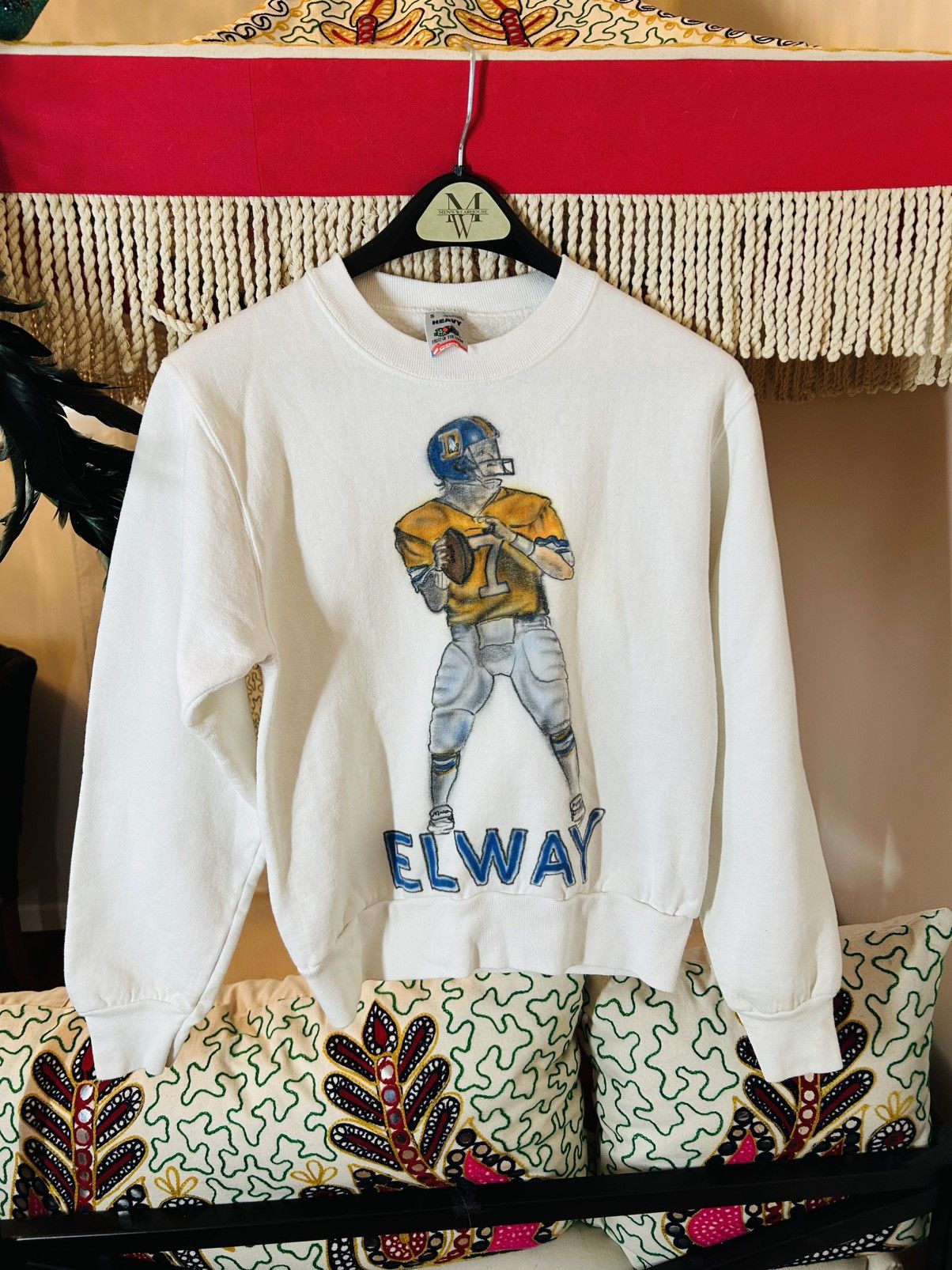 Fruit Of The Loom Vintage 1990’s John Elway Air Brushed Sweatshirt Size US S / EU 44-46 / 1 - 1 Thumbnail