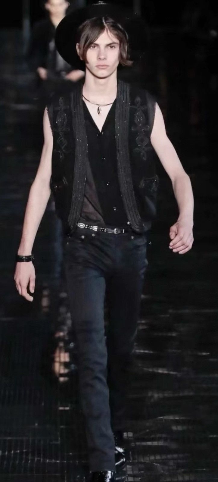 Saint Laurent Paris runway rhinestone embroidered vest size50 Size US M / EU 48-50 / 2 - 1 Thumbnail