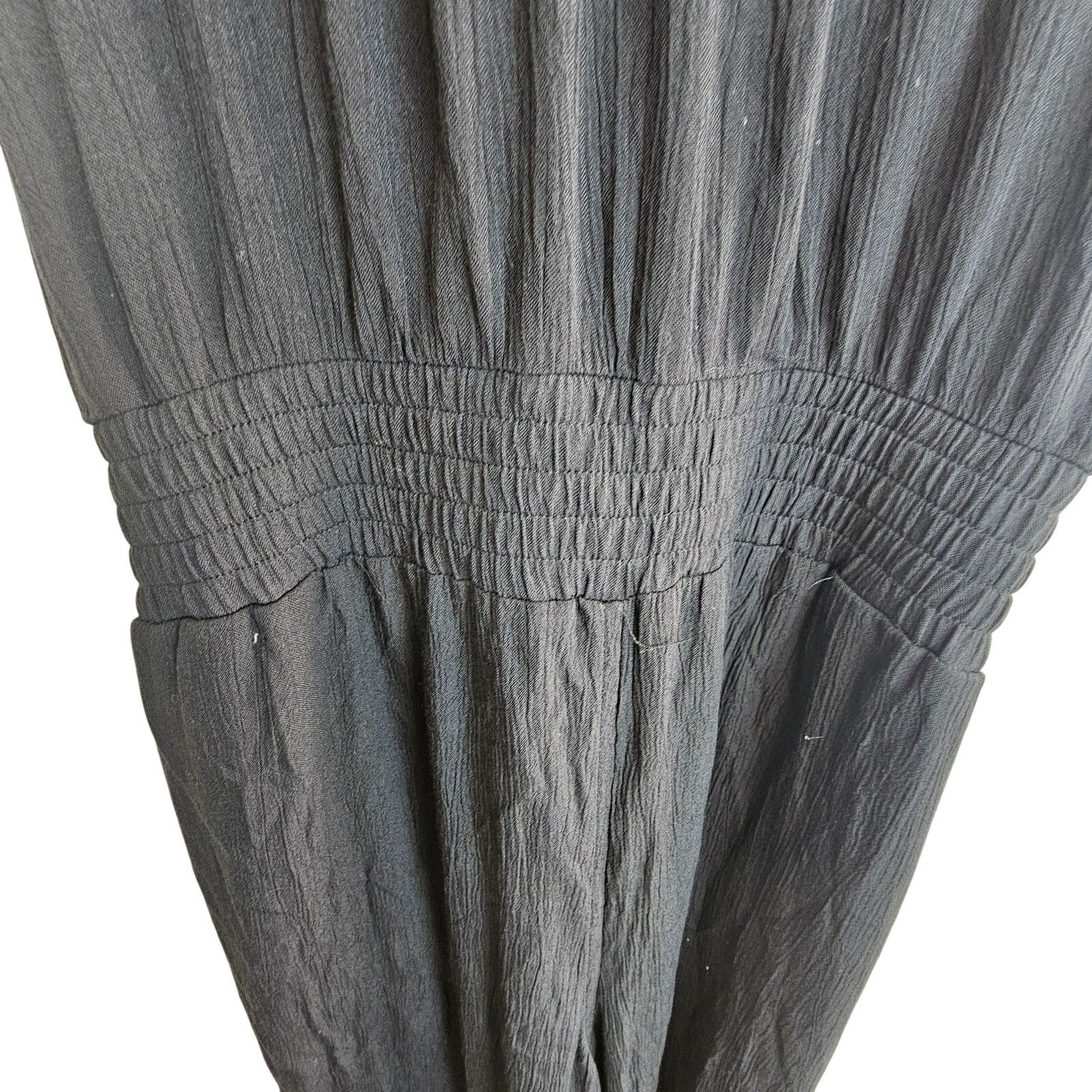 Prana Prana Fernie Wide Leg Jumpsuit L Black Minimalist Stretch Size 38" / US 16 / IT 52 - 5 Thumbnail