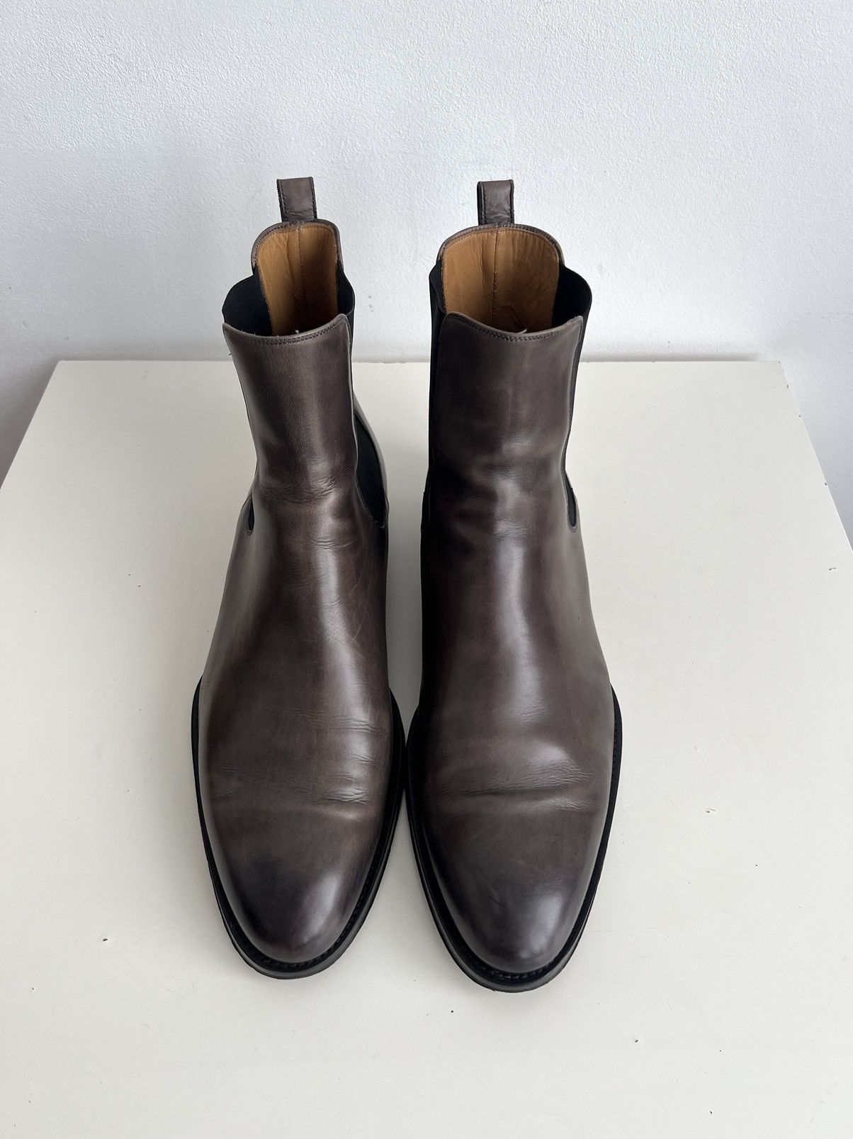 Berluti Luxury Magnanni Lonny Leather Chelsea Boots Grey Size US 11 / EU 44 - 4 Thumbnail