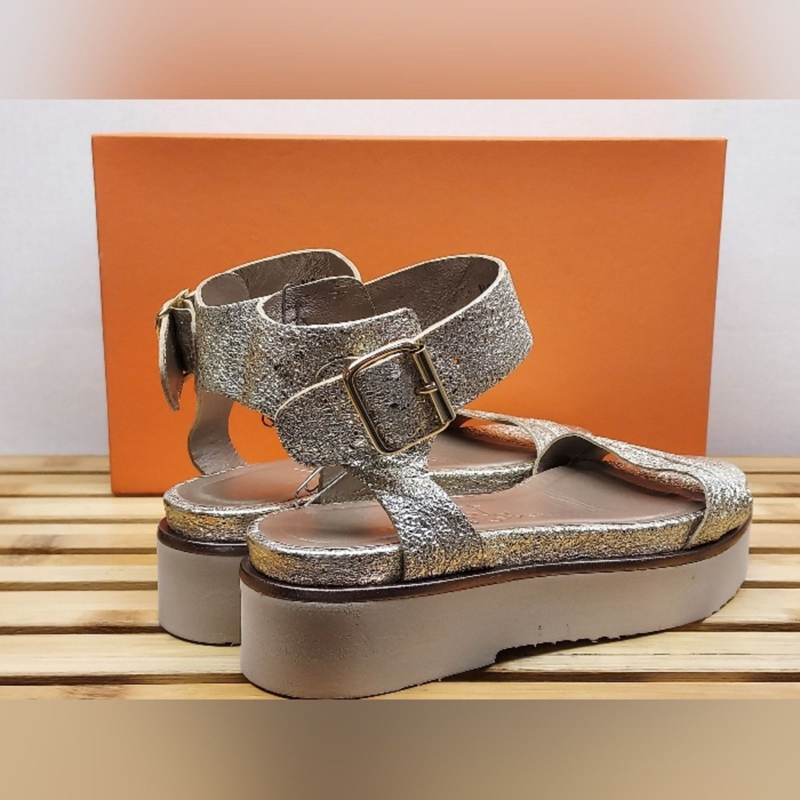 AGL AGL Womens Platinum Quarter Strap Platform Sandal Size 36(6) Size US 6 / IT 36 - 6 Thumbnail