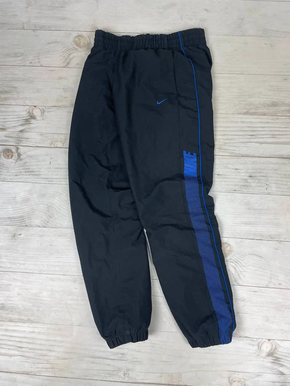 Nike × Vintage NIKE 00s Nylon Very Baggy Track Pants Joggers Gray