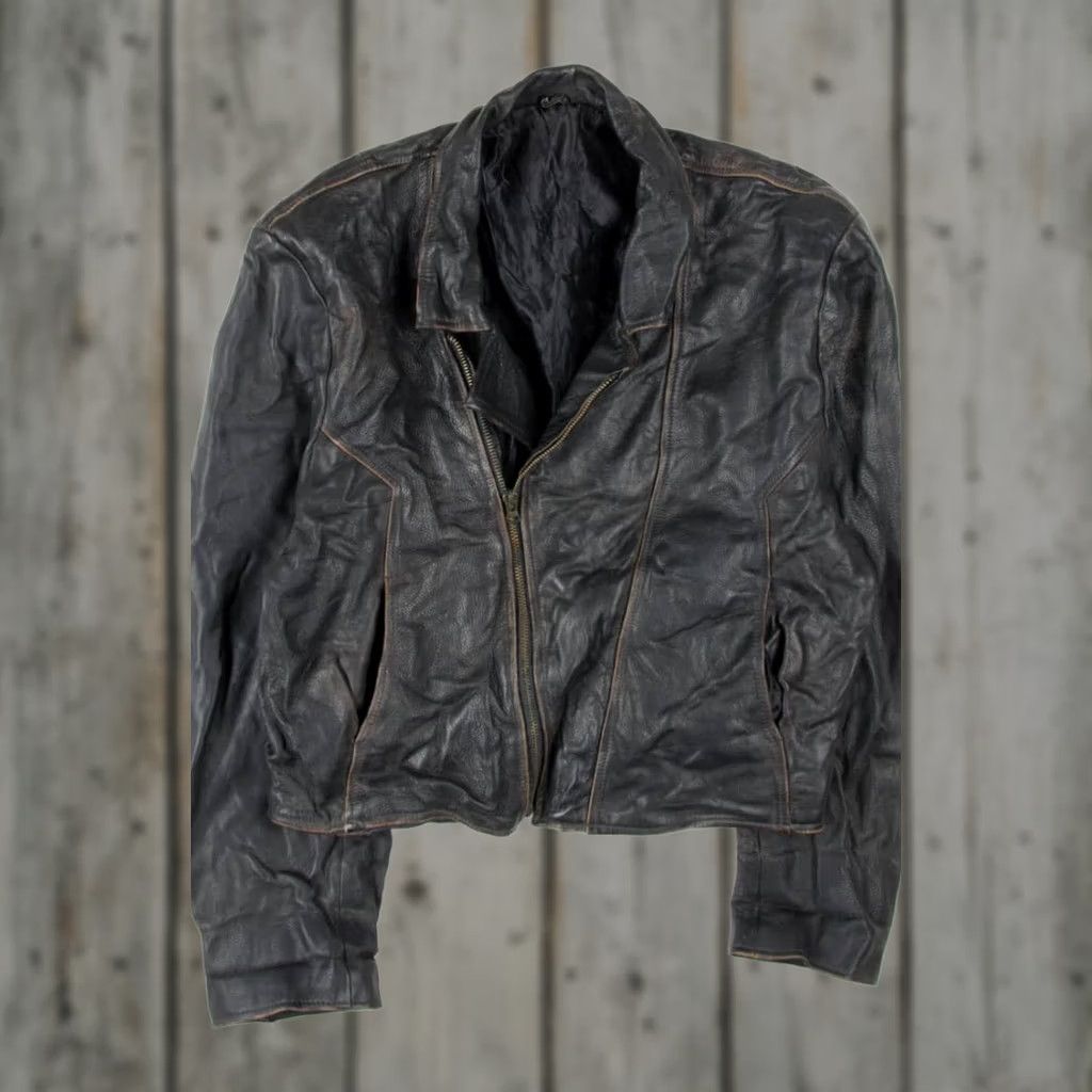 X-LARGE VINTAGE Black Leather Motorcycle Jacket XX-Large Biker Classic Mens Size US XXL / EU 58 / 5 - 1 Thumbnail
