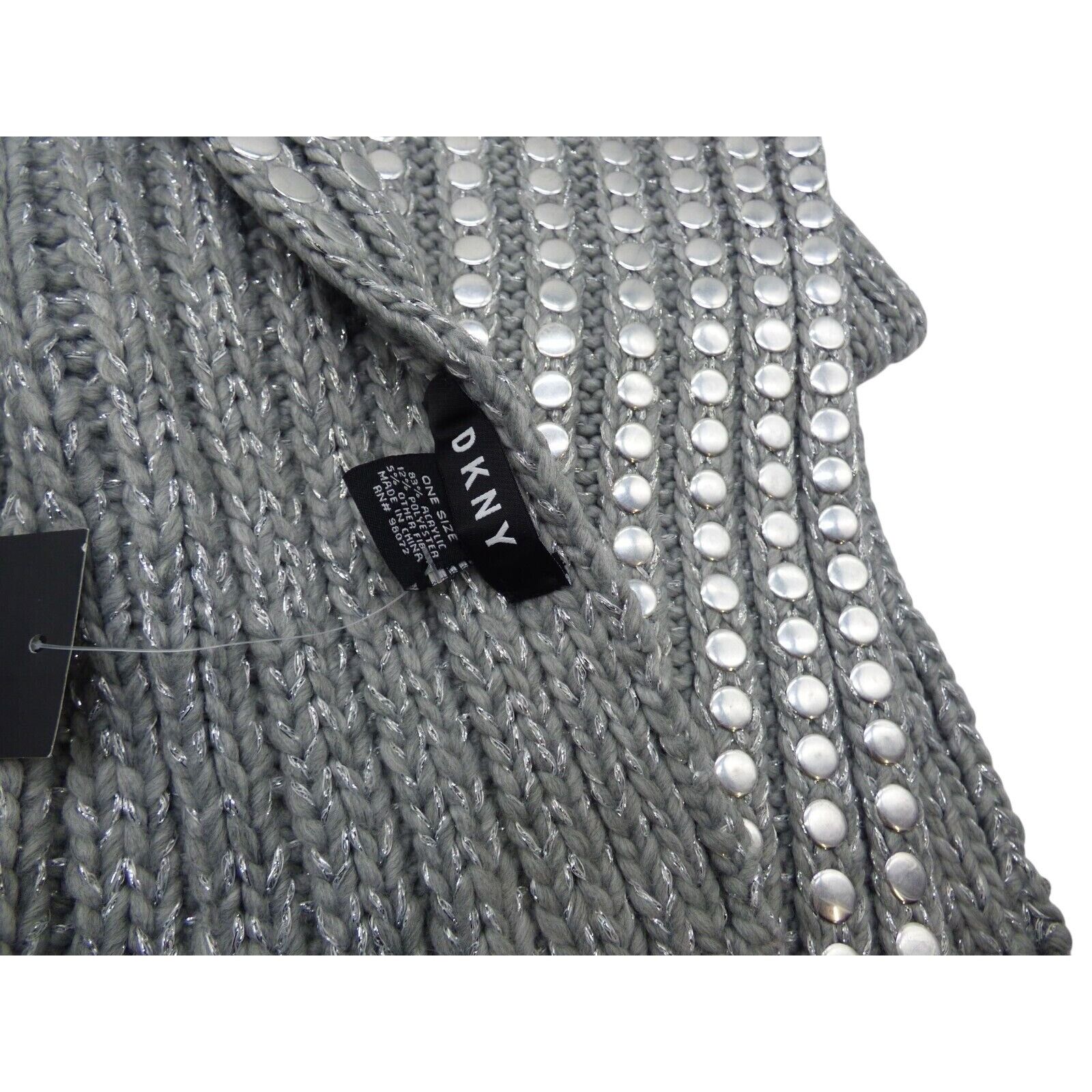 DKNY $98.00 DKNY Flat-Stud Metallic Rib-Knit Scarf and Beanie Com Size ONE SIZE - 8 Thumbnail