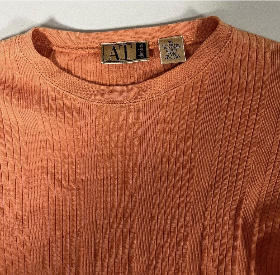Ann Taylor Ann Taylor Orange Long Sleeve Crewneck T-Shirt Top Tee XS 🧡✨ Size XS / US 0-2 / IT 36-38 - 3 Thumbnail