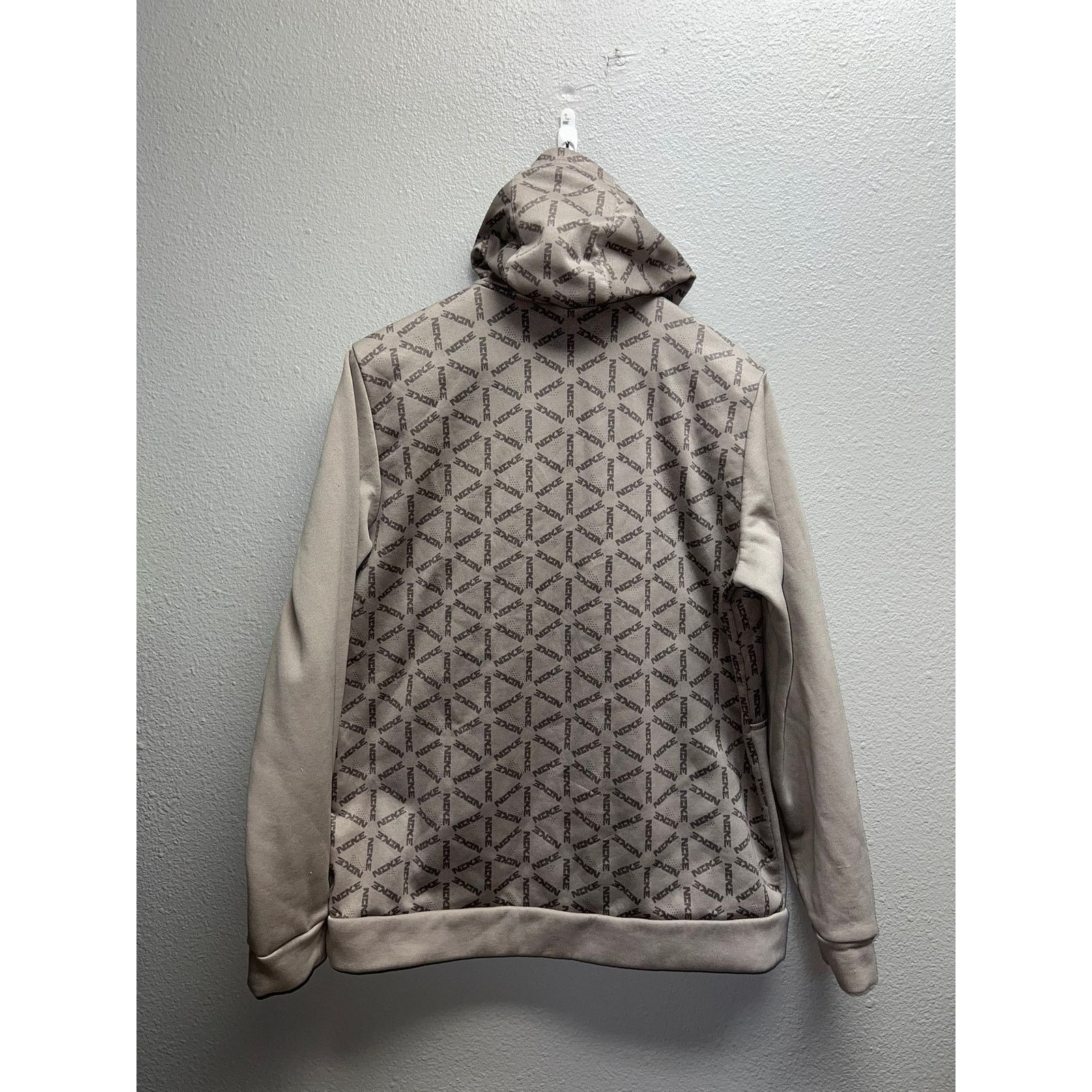 Vintage Nike Therma AOP Hoodie All Over Print Training Beige Brown Size US M / EU 48-50 / 2 - 8 Thumbnail
