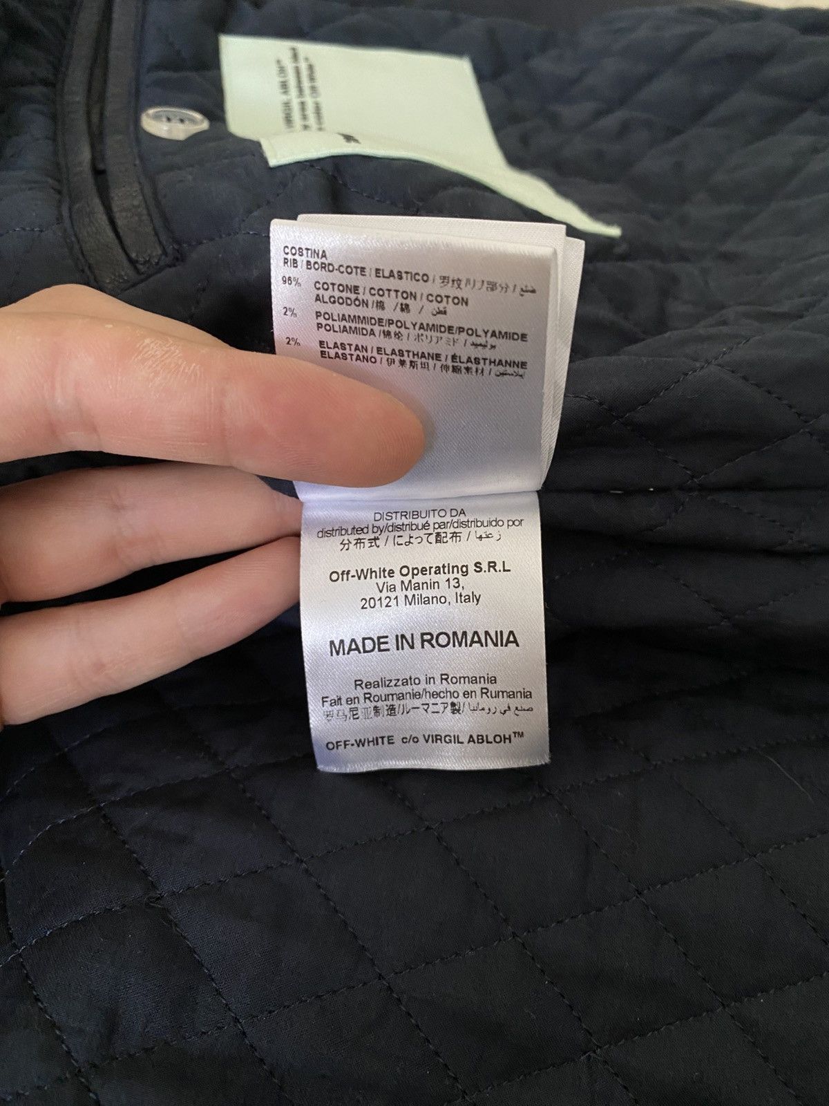 Off-White Off-White Aviator Bomber Leather Jacket Navy XL Size US XL / EU 56 / 4 - 16 Thumbnail
