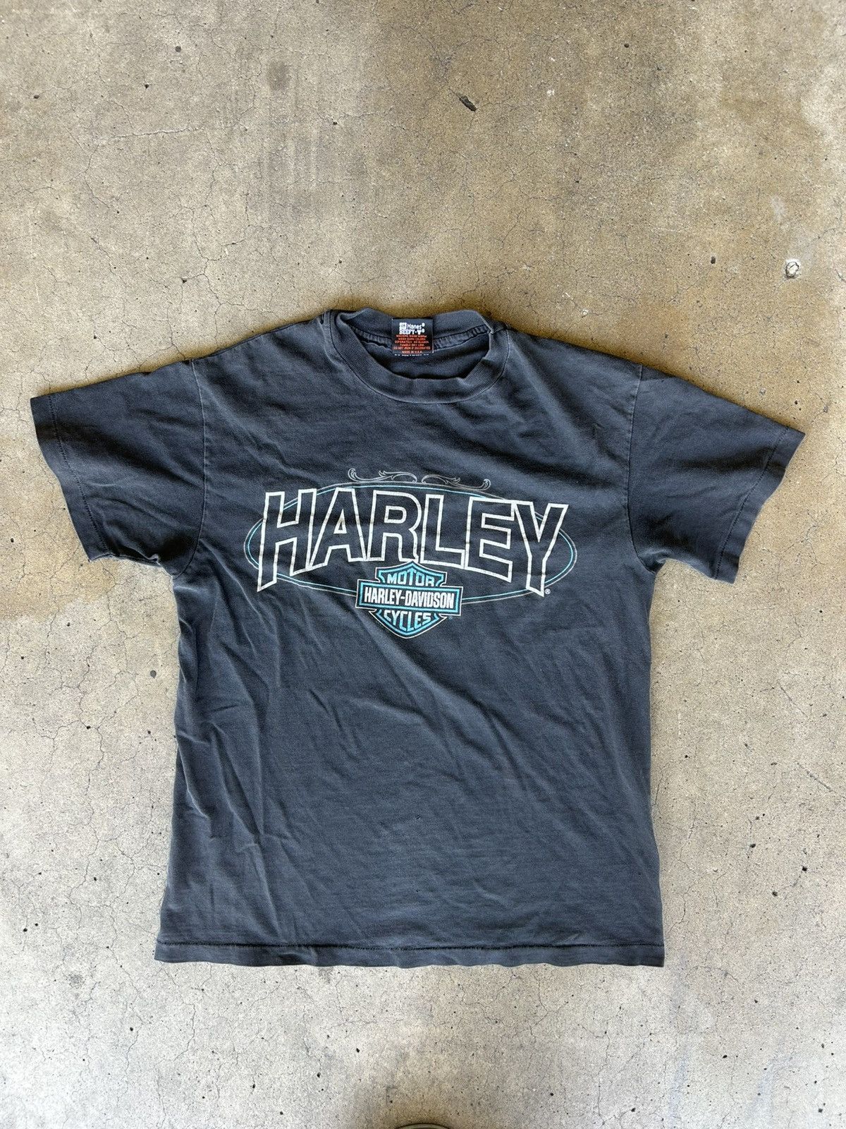 Harley Davidson Faded Black Single-Stitch Harley Tee Size US M / EU 48-50 / 2 - 1 Thumbnail
