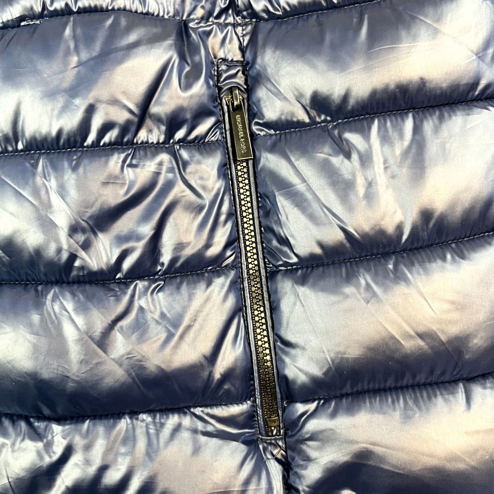Michael Kors Michael Kors Womens Packable Puffer Jacket UK 16 Shiny Blue Hooded Designer Size XXL / US 16-18 / IT 52-54 - 4 Thumbnail
