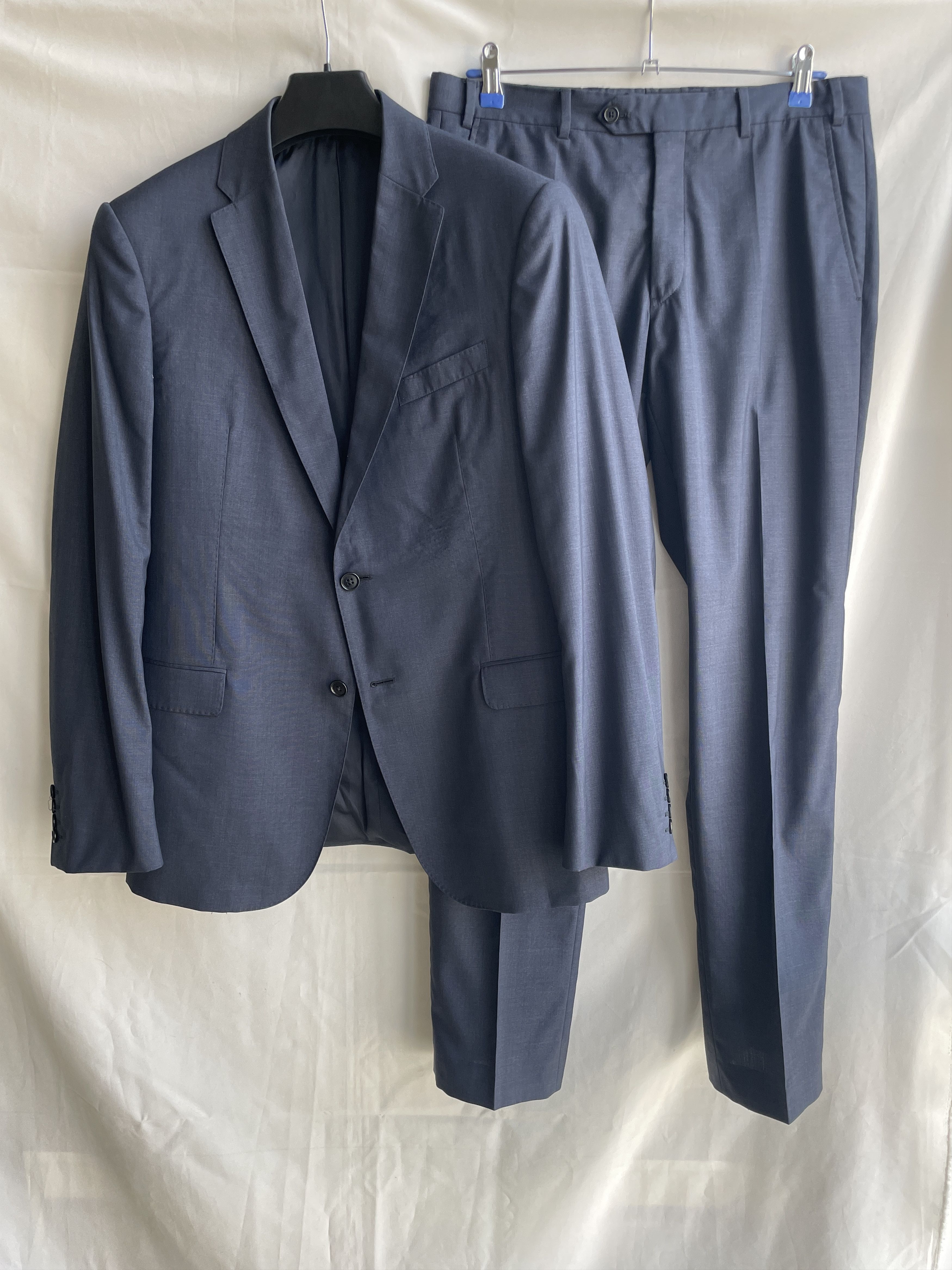 Armani Collezioni Armani Collezioni Navy Solid Wool Silk Suit Size EUR 50R Size 40R - 1 Thumbnail