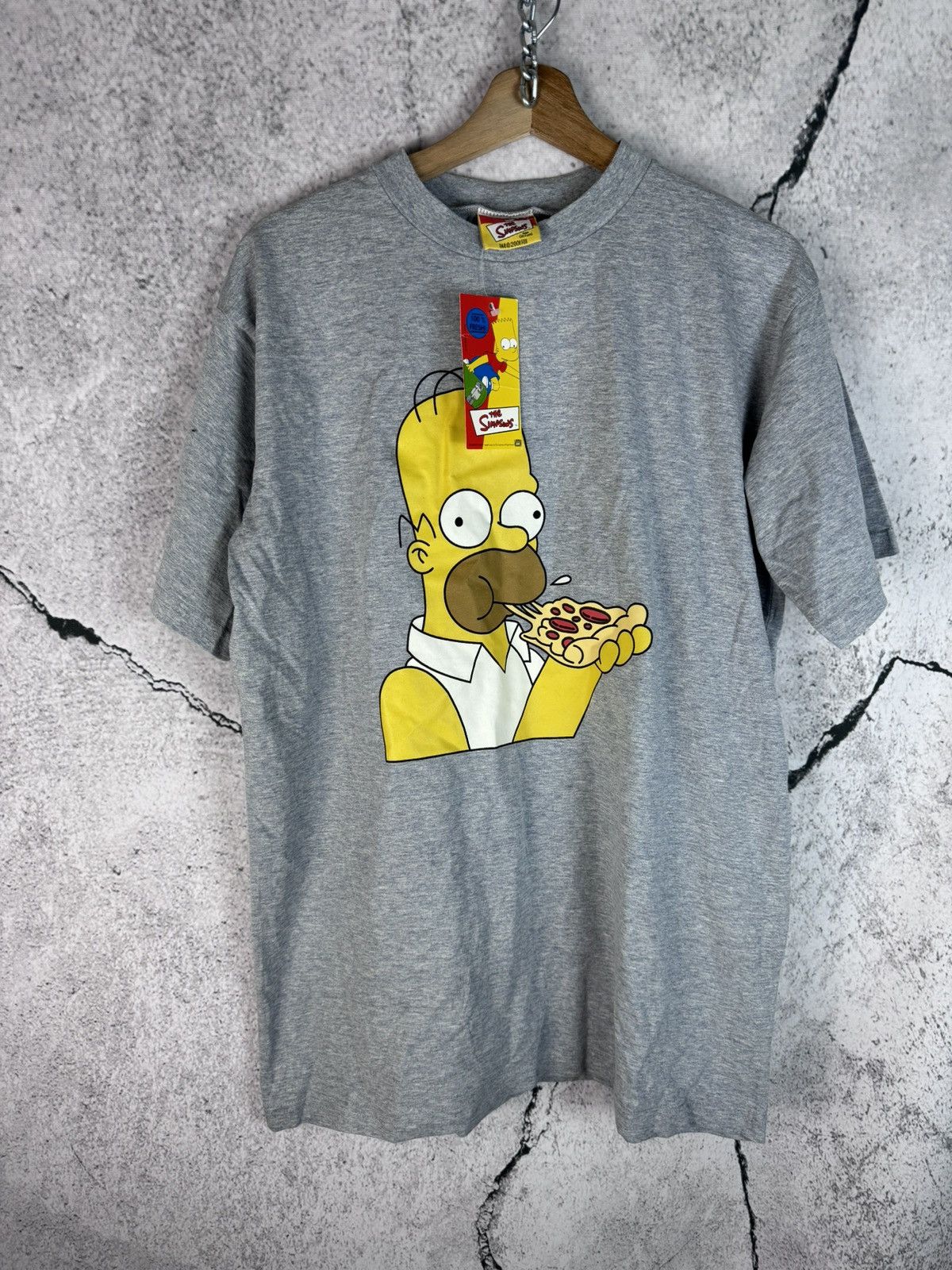 The Simpsons × Vintage The Simpsons pizza Homer Vintage T-Shirt 00s 2001 Y2K Size US L / EU 52-54 / 3 - 1 Thumbnail