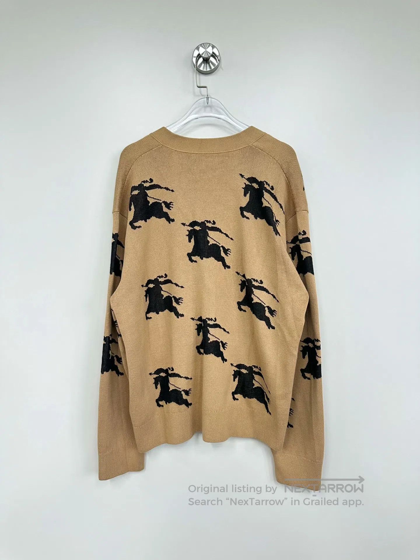 Burberry Burberry Brown Warhorse Monogram Printed Knit Cardigan| Size M / US 6-8 / IT 42-44 - 2 Thumbnail