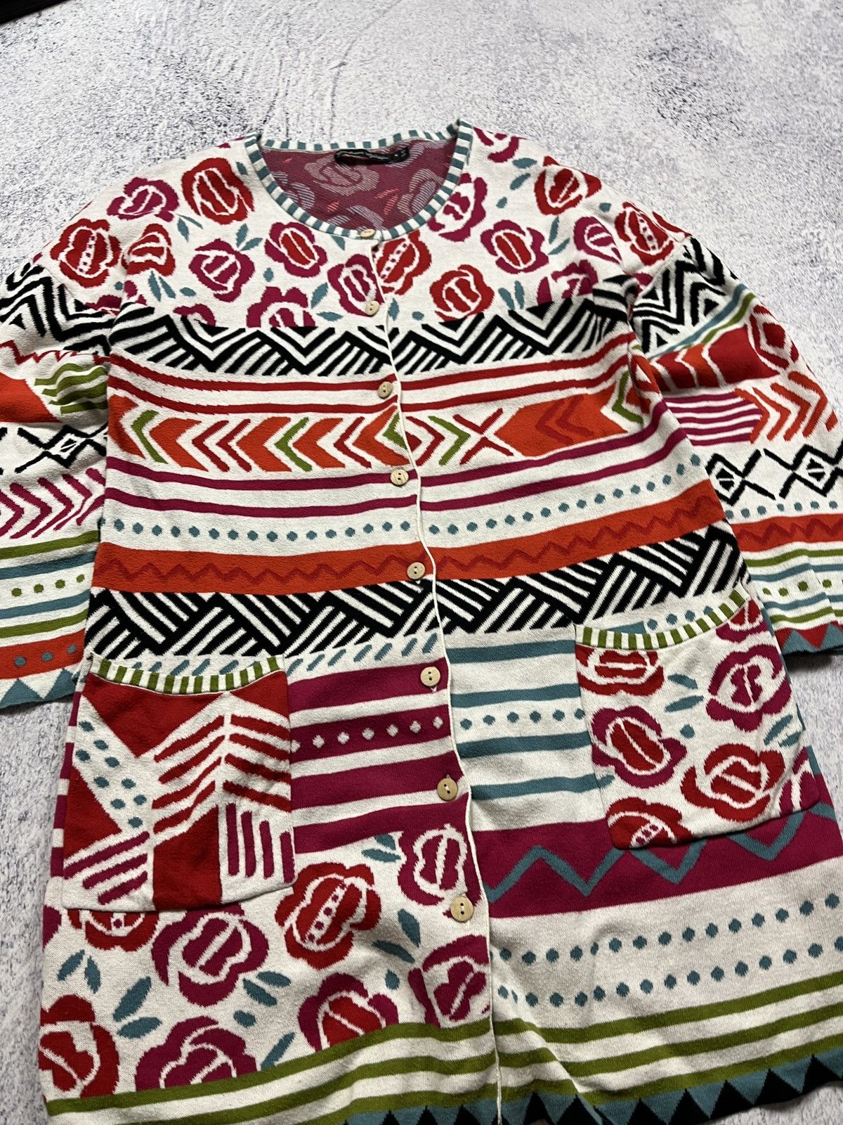 Japanese Brand × Vintage Gudrun Sjoden Floral Eclectic Dress Cardigan Size M / US 6-8 / IT 42-44 - 7 Thumbnail
