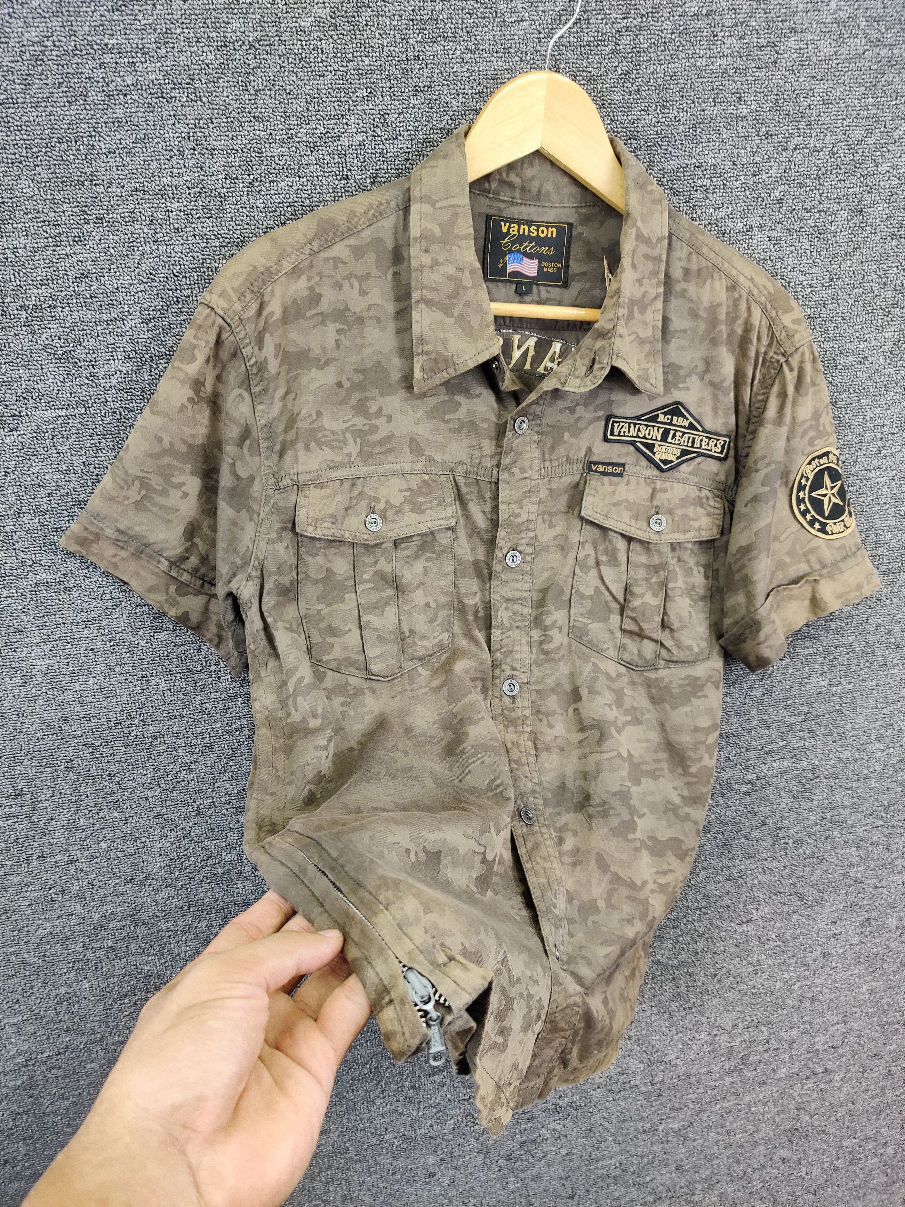 Vanson Leathers Vintage Vanson Leathers American Military Button Shirt Size US L / EU 52-54 / 3 - 10 Thumbnail