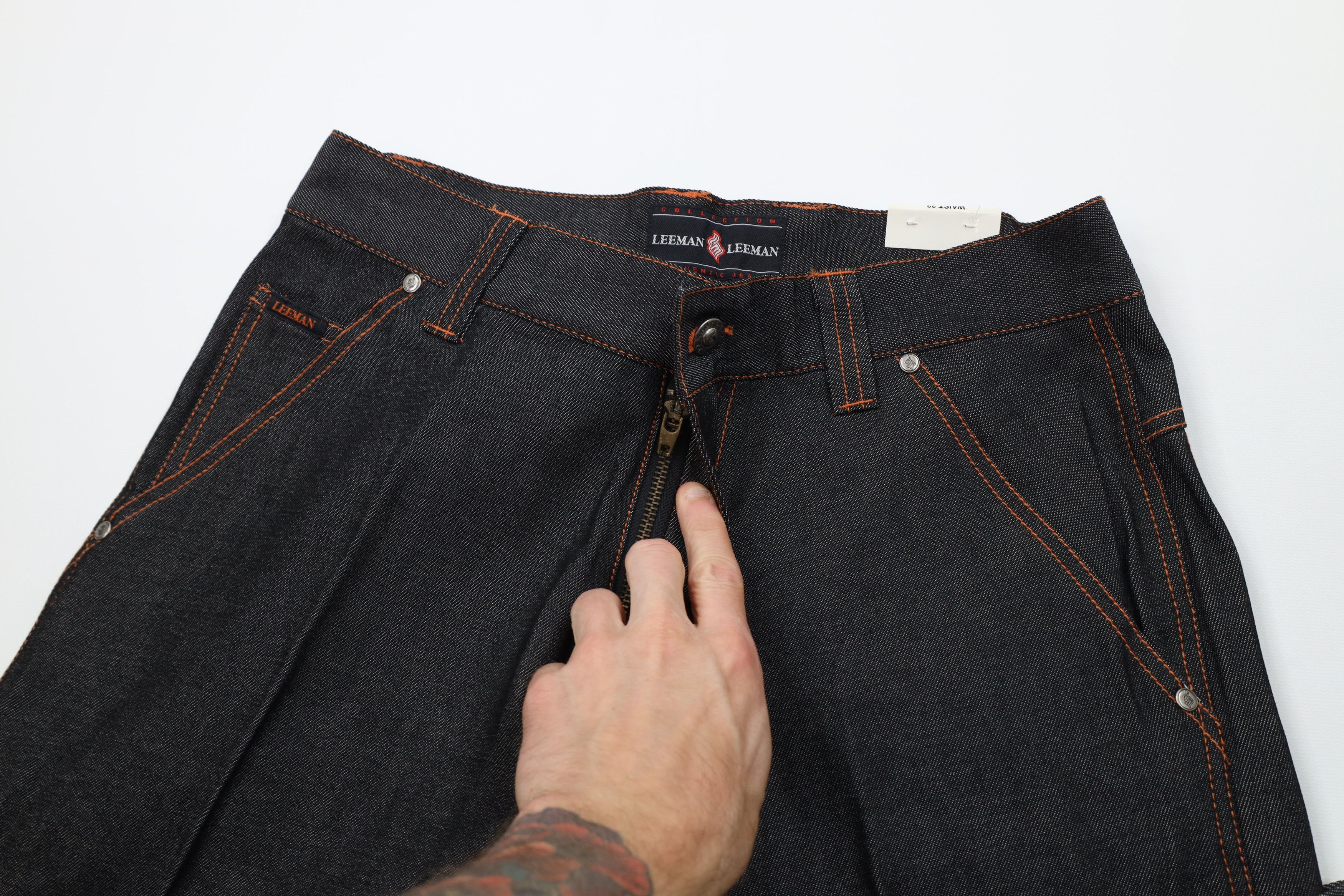 Vintage Deadstock Vintage 90s Streetwear Denim Cargo Shorts Black Size US 32 / EU 48 - 7 Thumbnail