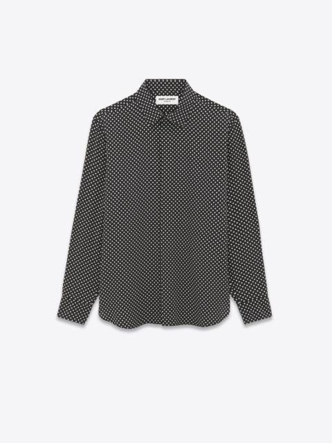 Saint Laurent Paris o1s1wg110425 646850 Shirt in Dotted Crepe De Chine Size US M / EU 48-50 / 2 - 1 Thumbnail