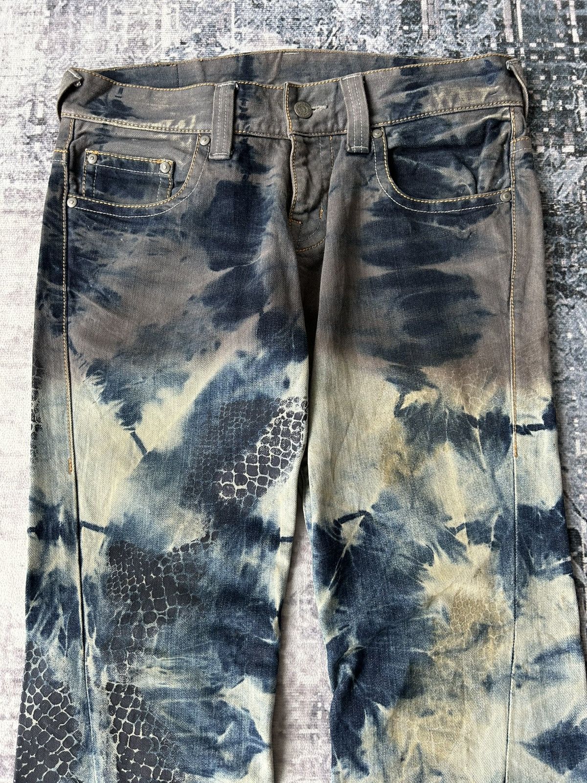 Tornado Mart Tornado Mart Flared Washed Snake Denim Size US 34 / EU 50 - 5 Thumbnail