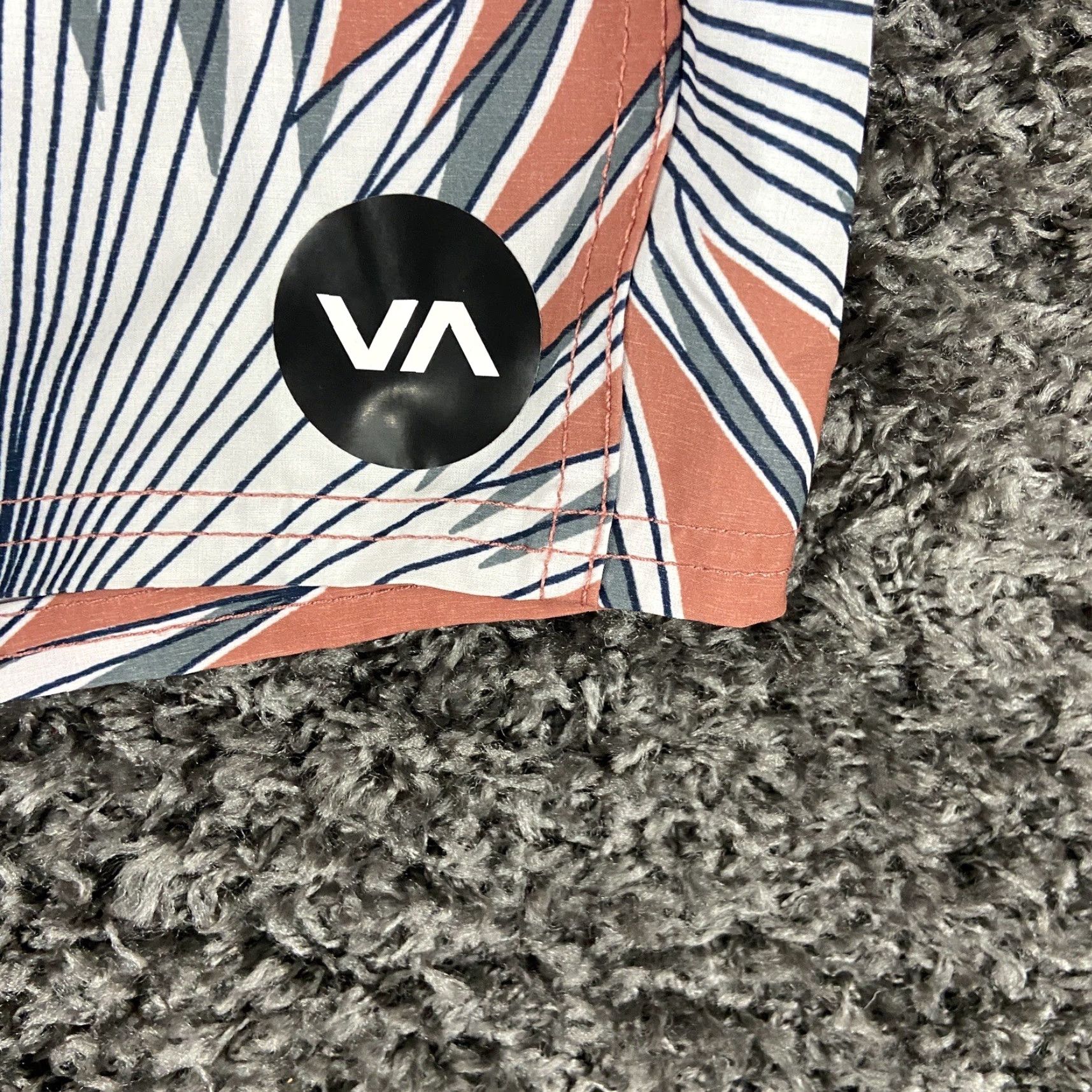 RVCA RVCA Swim Shorts Cargo Men's 33 Blue Orange White Colorful Regular Size 33 Mens Size US 33 - 2 Thumbnail
