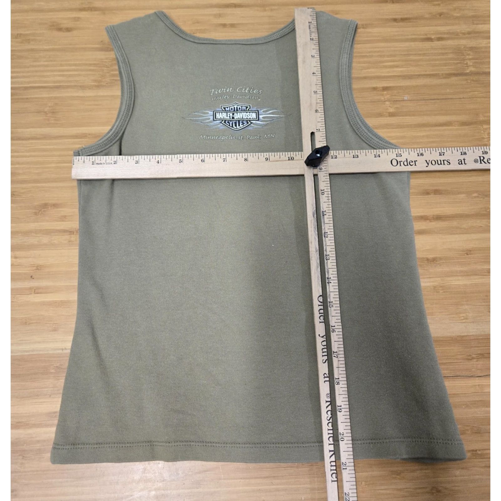 Harley Davidson Harley-Davidson Shirt Womens Medium Tank Sleeveless Green Made in USA Twin Cities Biker 1903 Crew Neck Size M / US 6-8 / IT 42-44 - 6 Thumbnail
